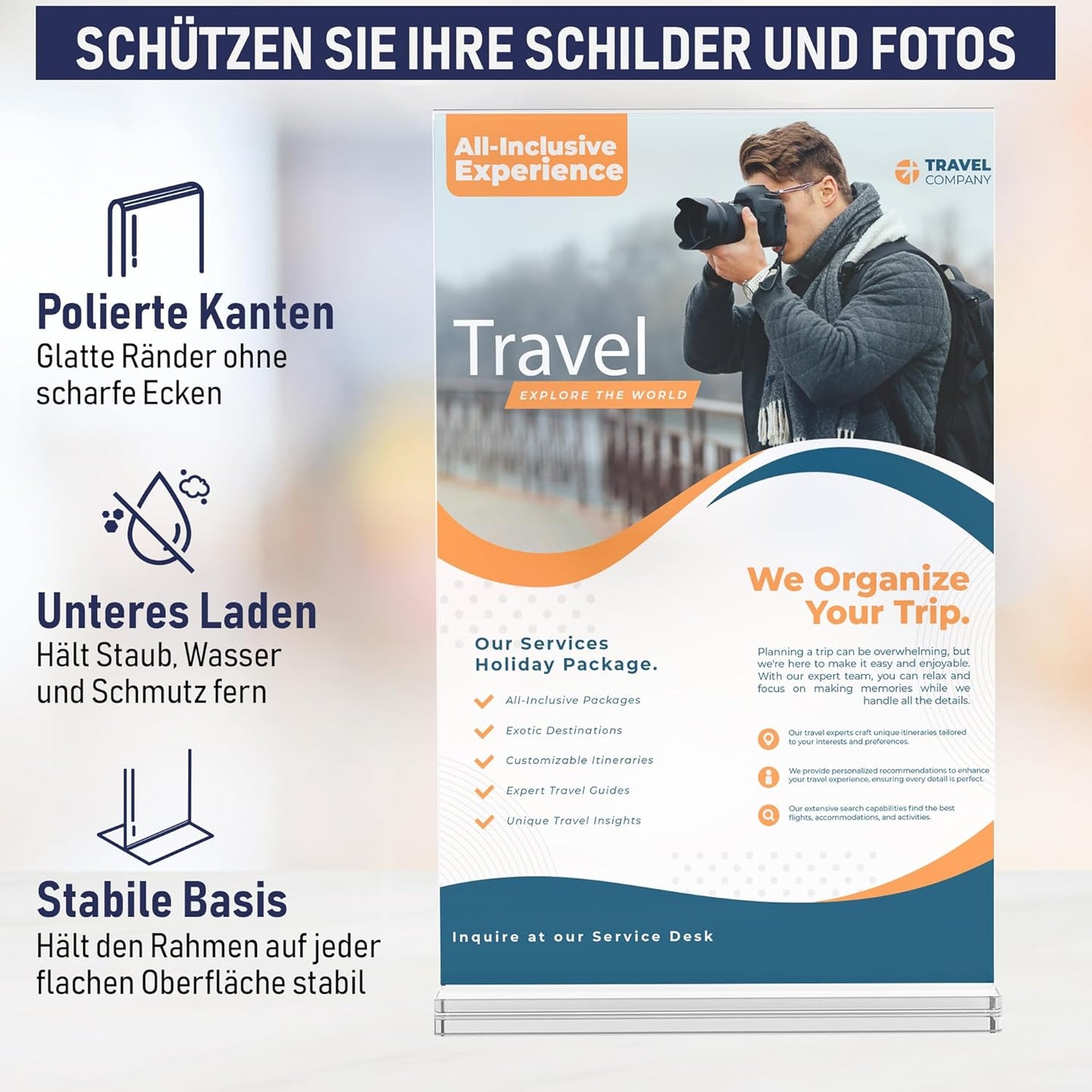 6-teiliges Schilderhalter Set für Tisch-Displays, A5