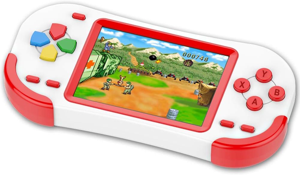 Retro-Handheld-Konsole mit 220 Spielen, Rot
