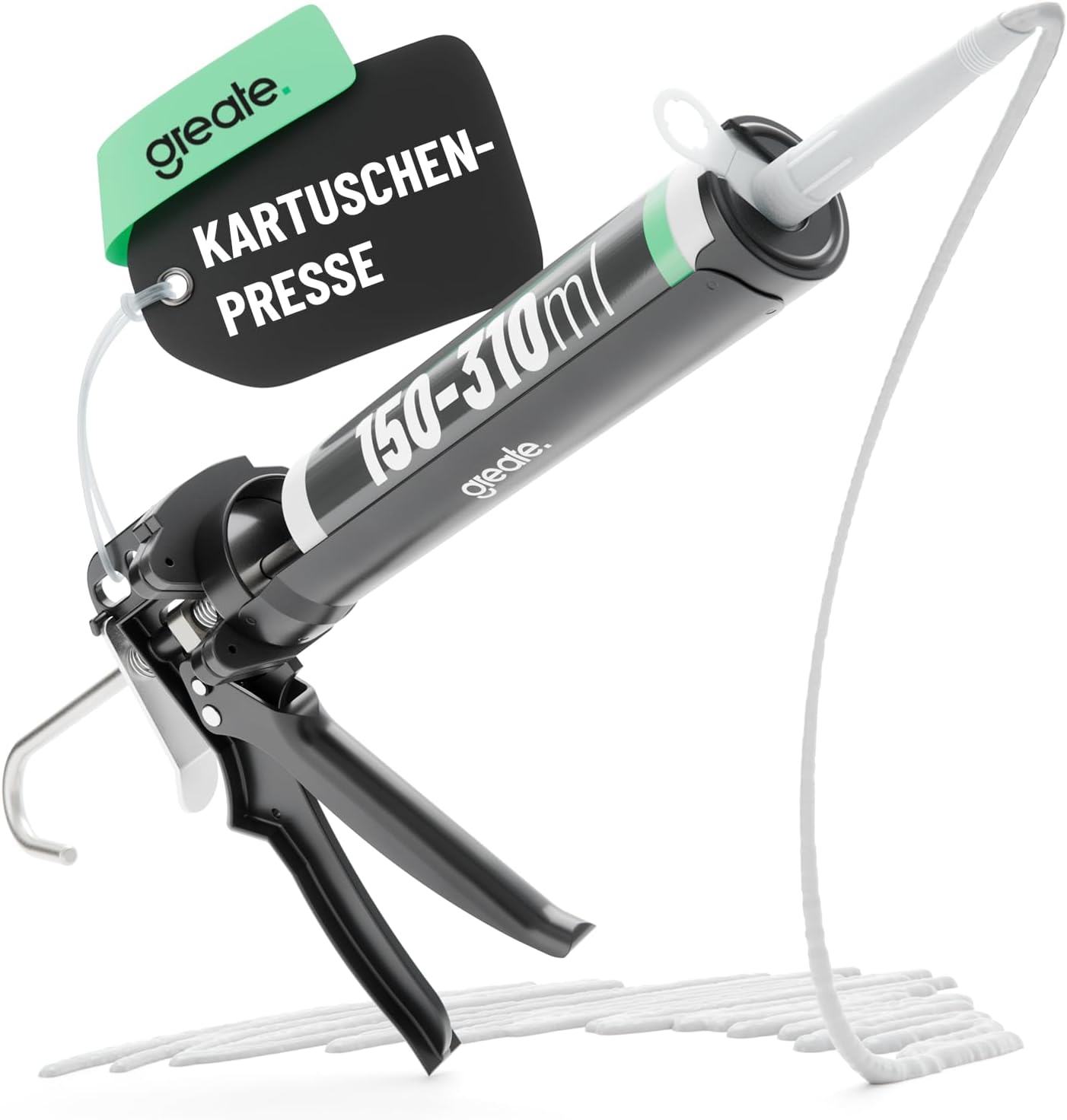 Kartuschenpresse mit Nachlaufstopp, 1x Kartuschenpresse