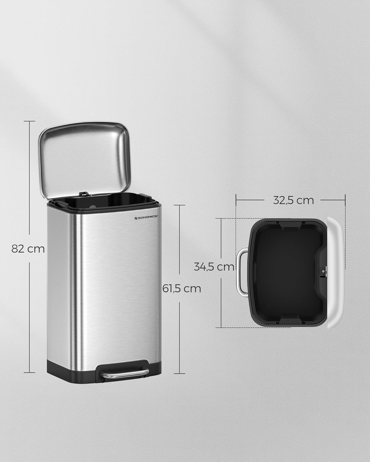Treteimer LTB01L mit Softclose-Funktion, silbern