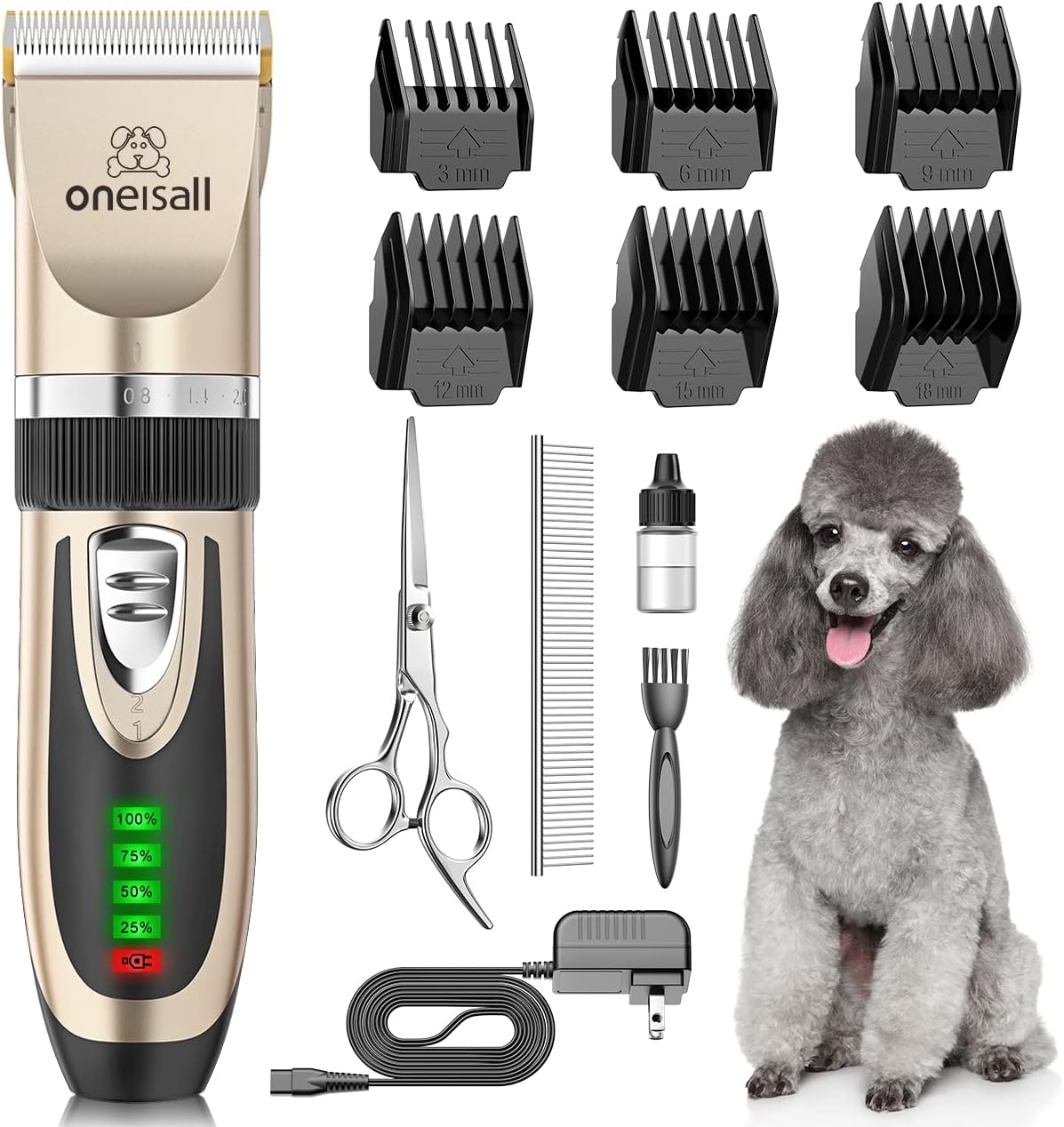 Leise Hundeschermaschine für dichtes Fell, Gold