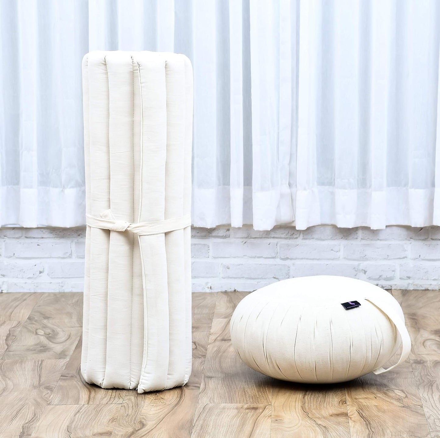 Meditationskissen Set Zafu und Zabuton, Cl01 - Naturweiß