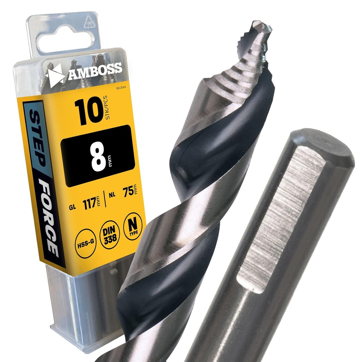 Step Force Spiralbohrer, Metall HSS-G Ø 8mm HSS-G / STEP / DIN 338 / 10 Stk.
