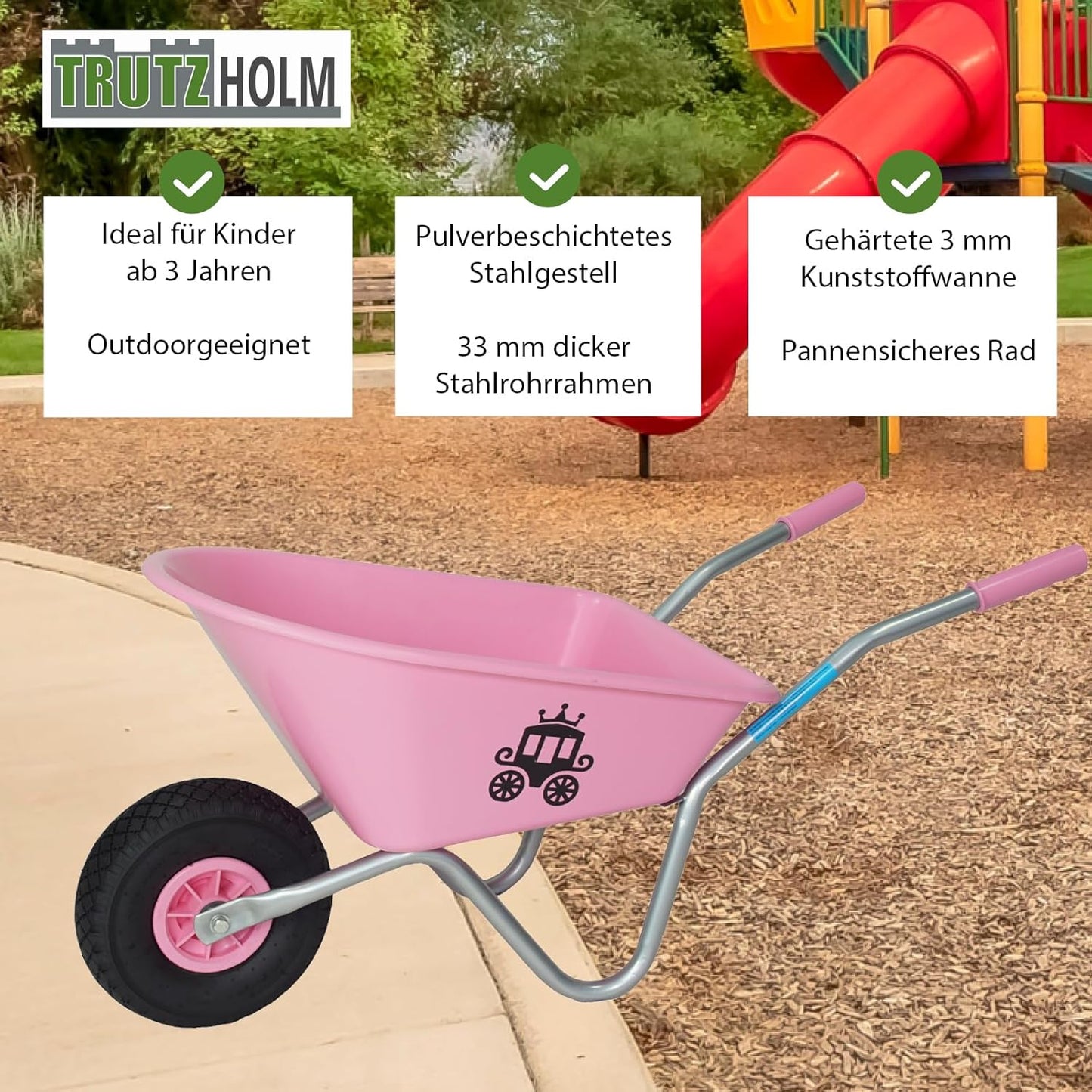 Kinderschubkarre Uni, Prinzessin | Rosa