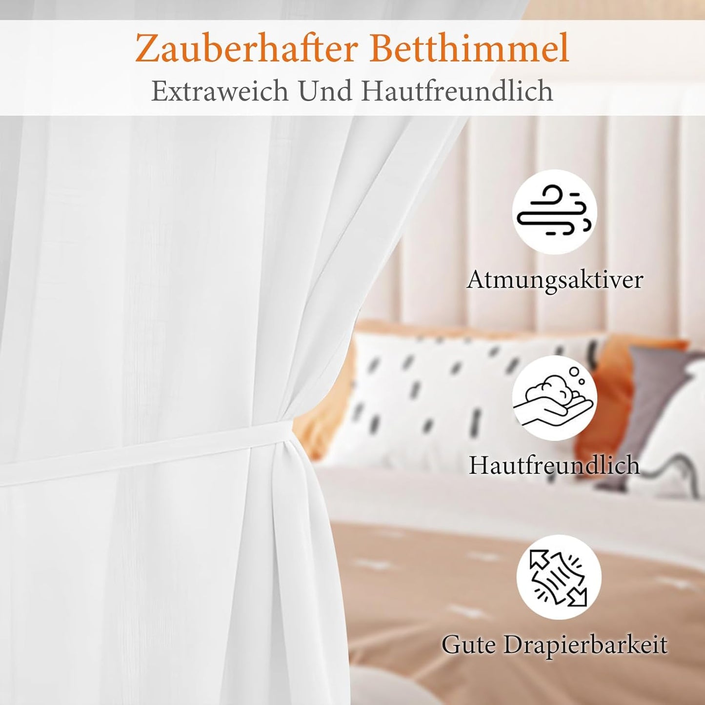 2er-Set Hausbett-Himmel für Kinderzimmer