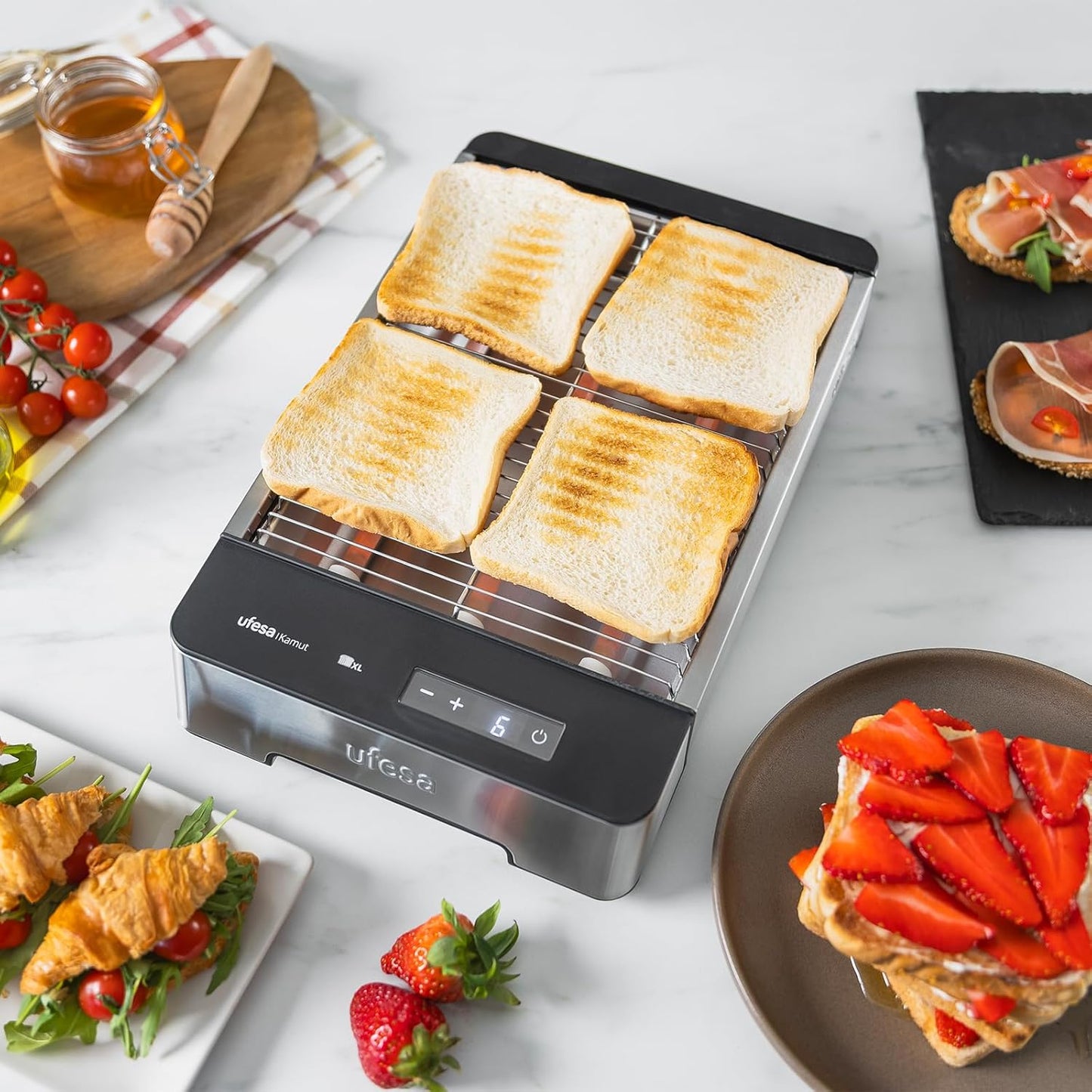 Flachtoaster Kamut mit Quarz-Heizelementen, Digital