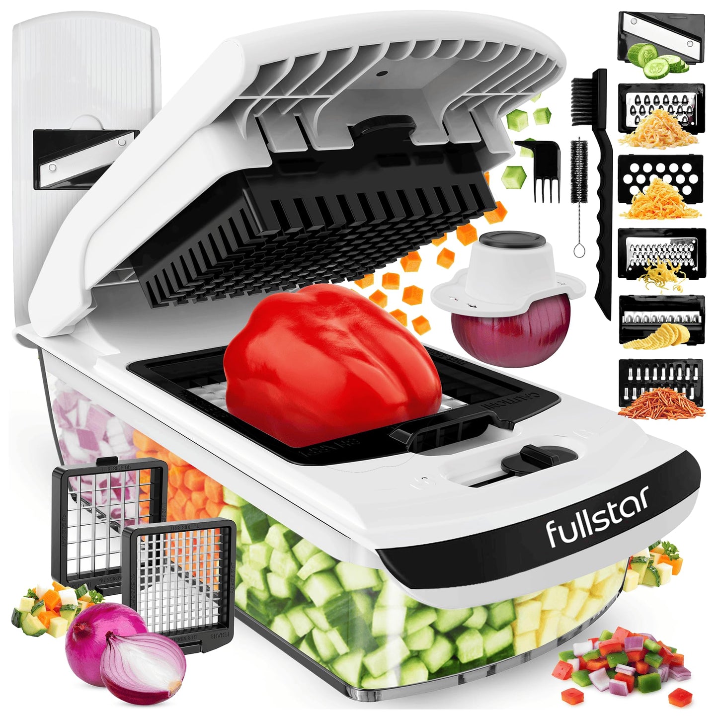 Gemüseschneider & Mandoline, Weiss 8-in-1