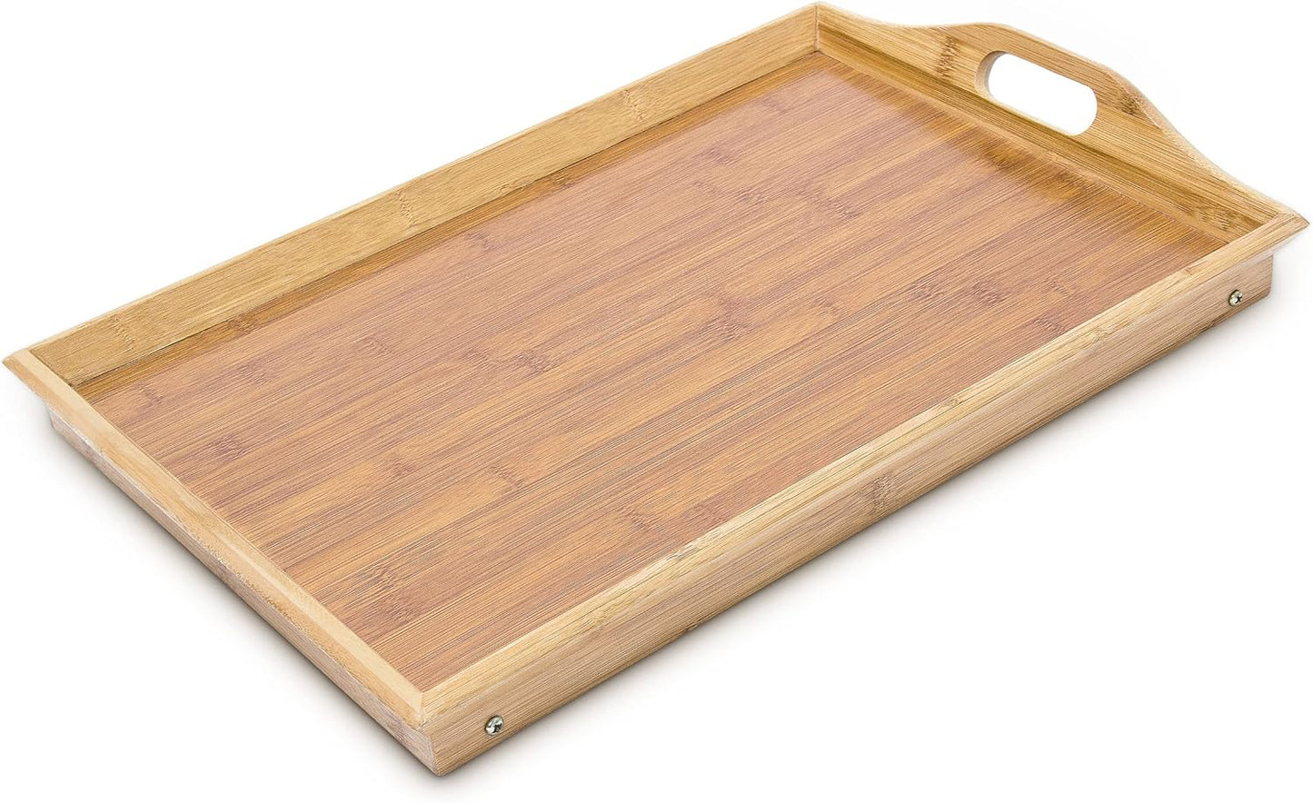 Klappbares Bambus-Betttablett mit Tragegriffen, 1