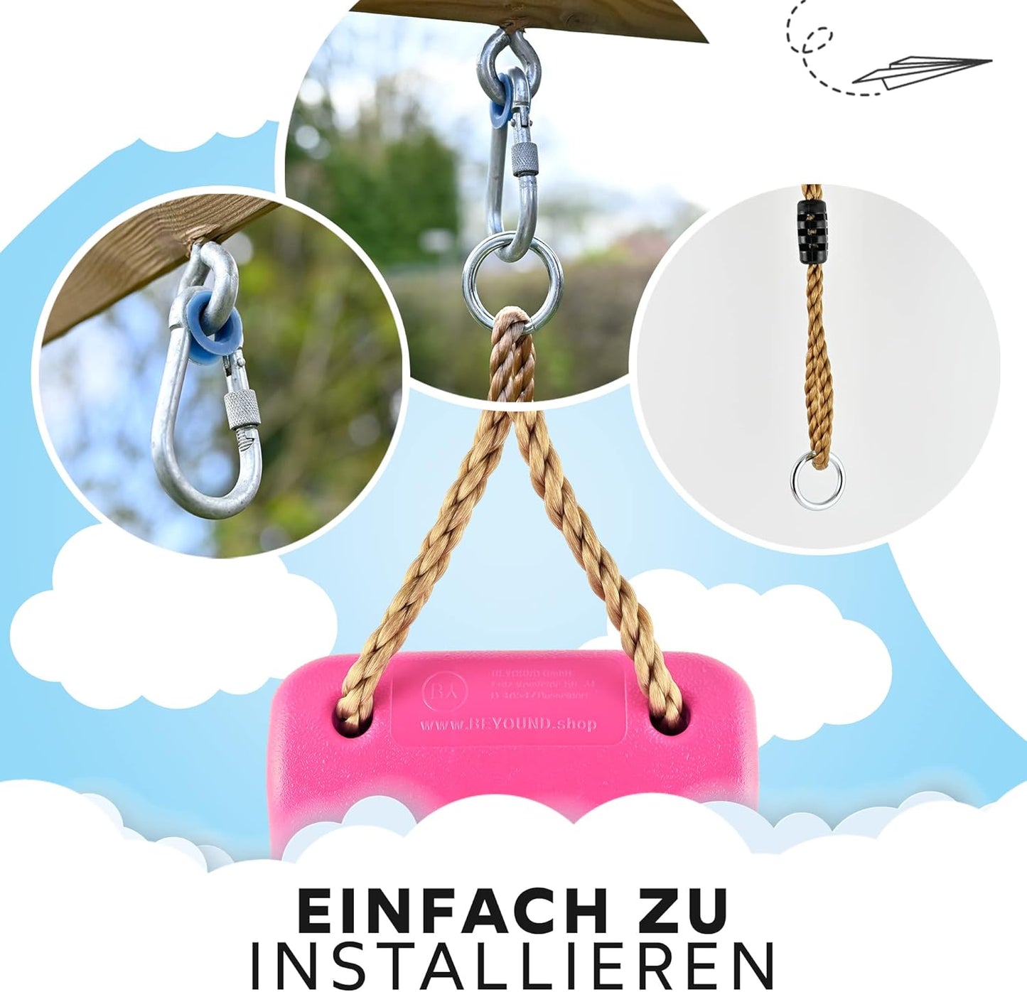 Höhenverstellbare Kinderschaukel Sky Stormer, Rosa