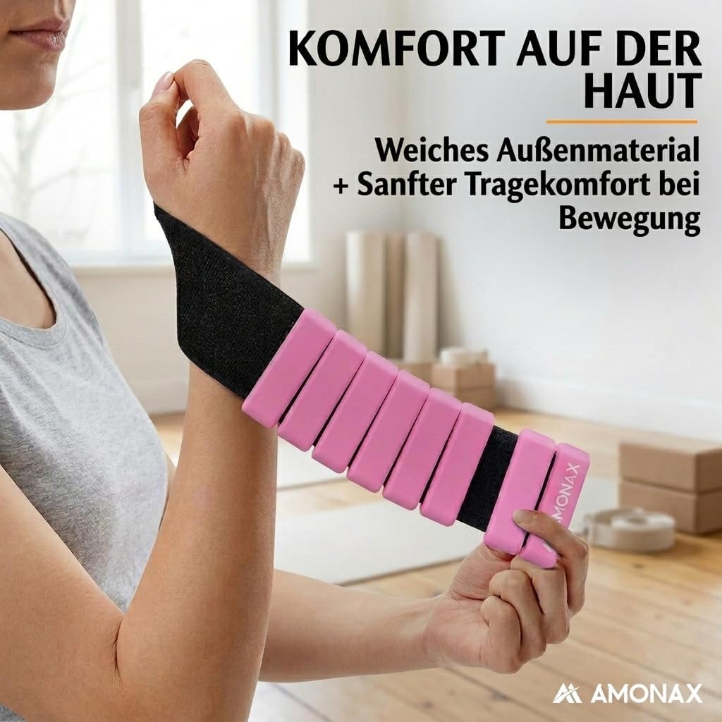 Gewichtsmanschetten-Set, 2x0,5kg, Rosa - 1kg x 2