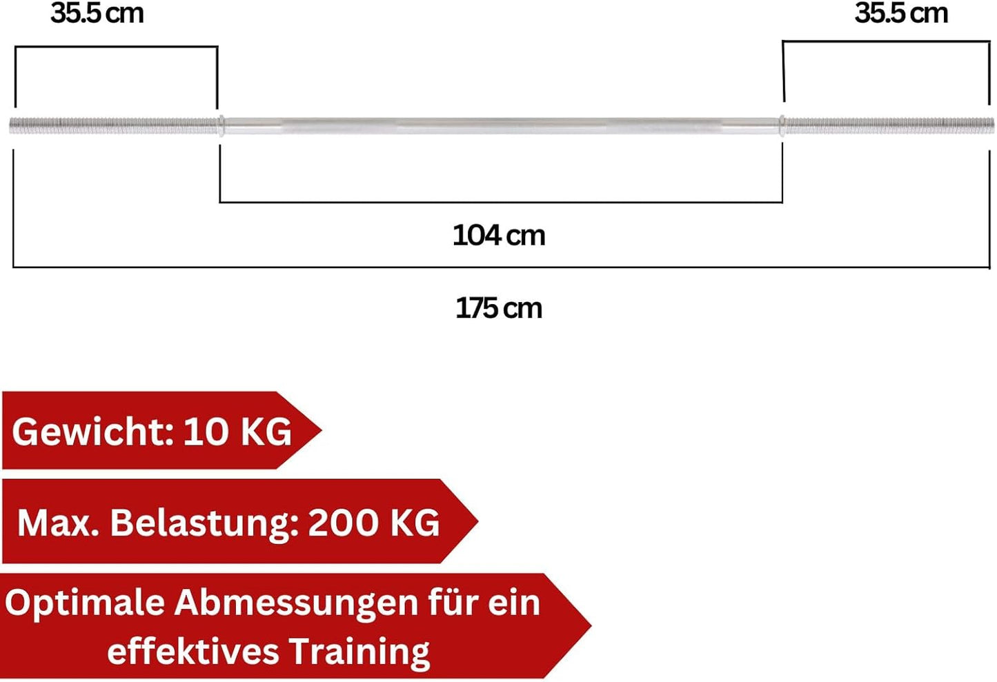Hantelset mit Langhantelstange (75kg), 75kg