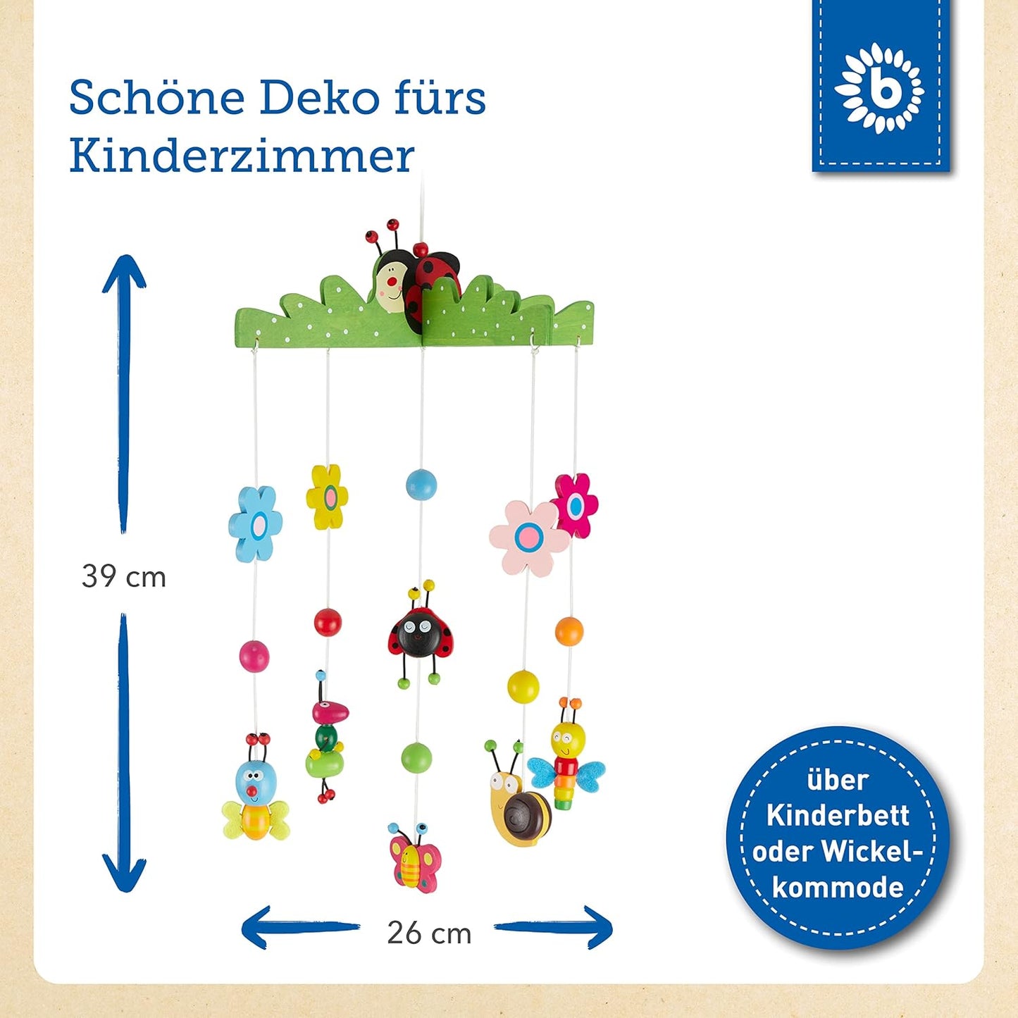 3D Baby Mobile Käferchen, Rosa