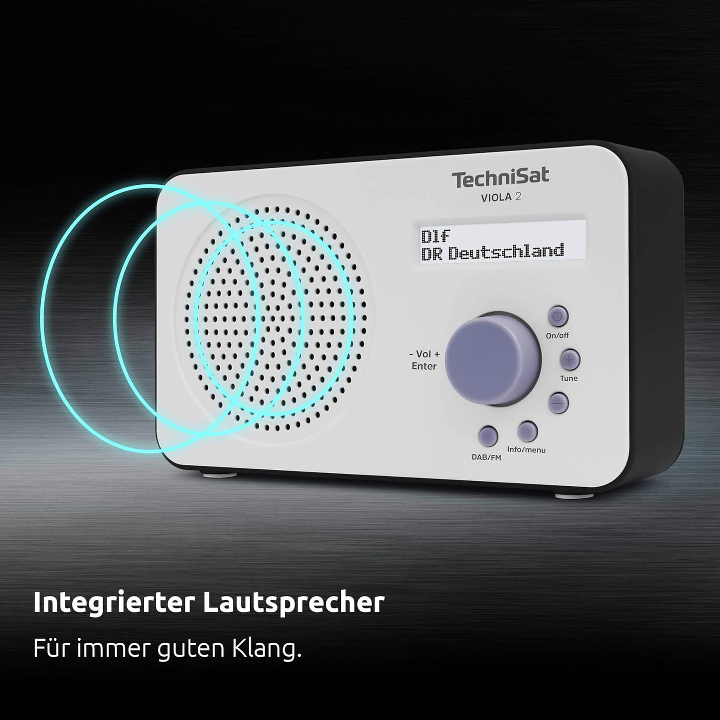 Tragbares DAB-Radio VIOLA 2 mit Kopfhöreranschluss, weiss/schwarz ; DAB+