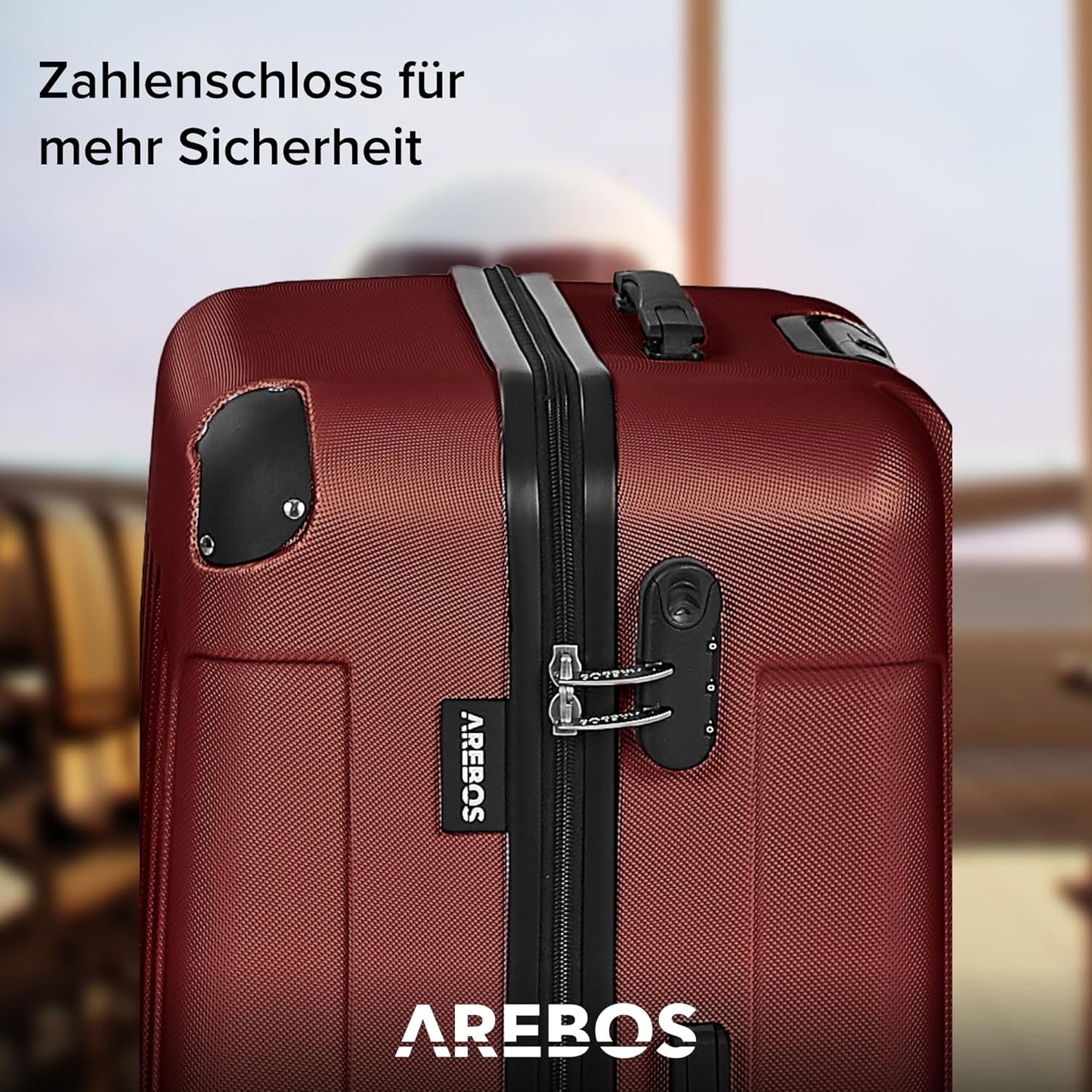 3-teiliges Hartschalenkofferset, Rot