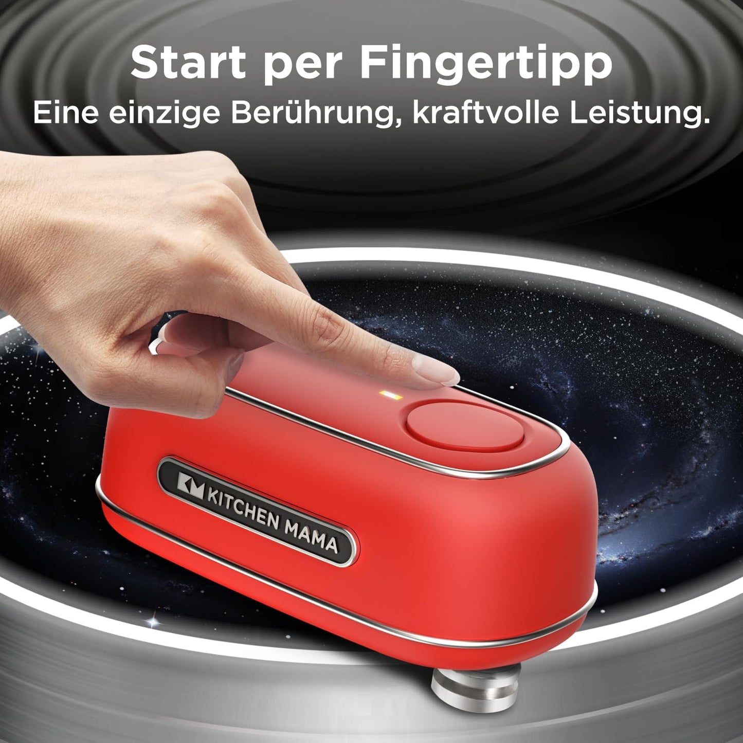 Wiederaufladbarer Dosenöffner mit USB-C, Rot