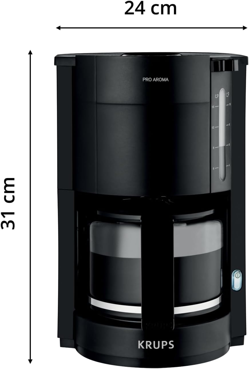 ProAroma Filterkaffeemaschine mit Glaskanne (1,25L), Schwarz F30908 ProAroma