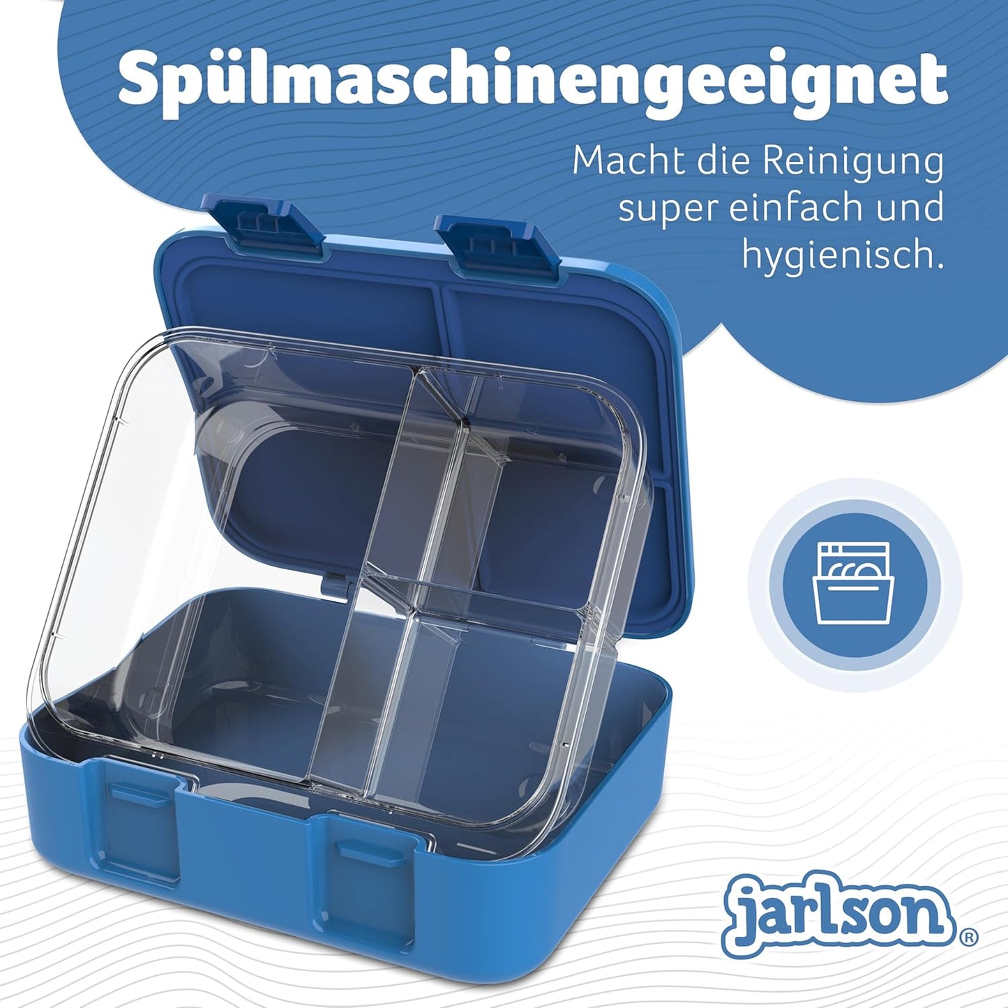 Kinder Bento Lunchbox mit Trennfächern, Roboter Blau