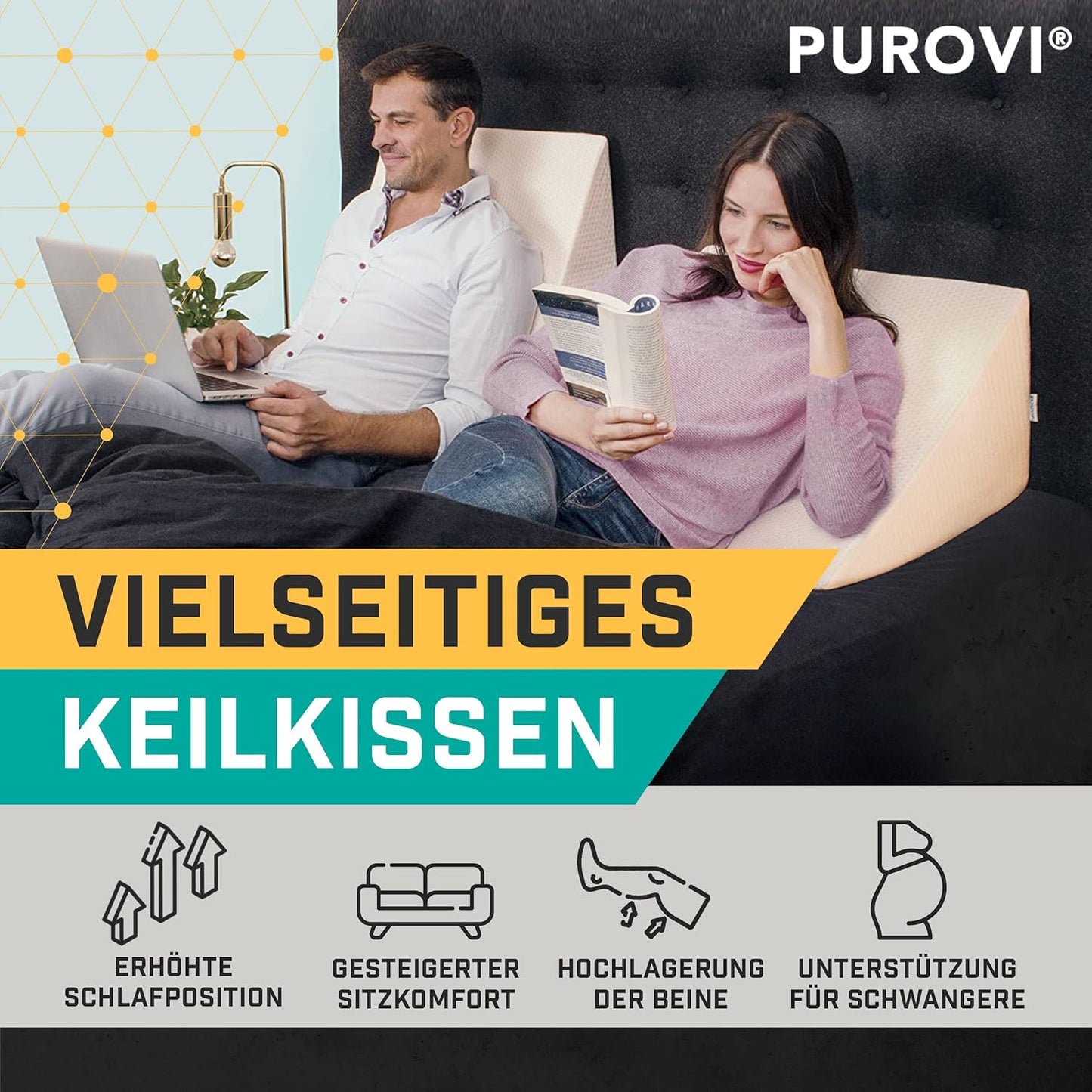 Keilkissen für Bett und Couch