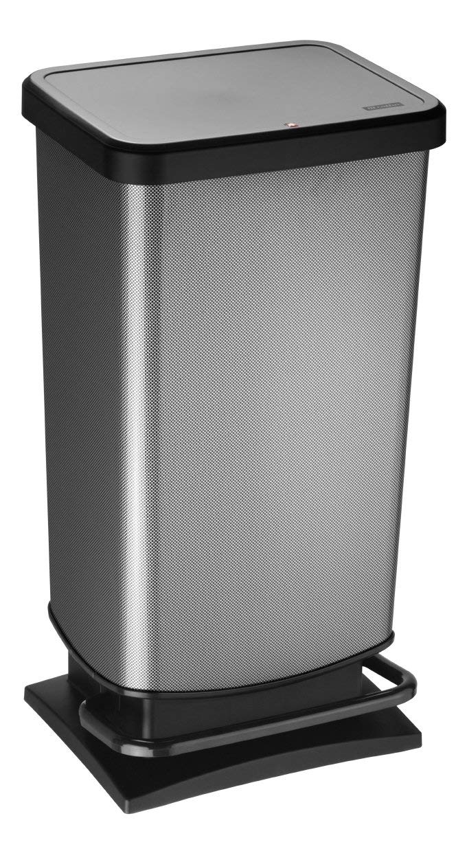 Paso Pedal-Mülleimer 40l BPA-frei Kunststoff, Mülleimer Carbon