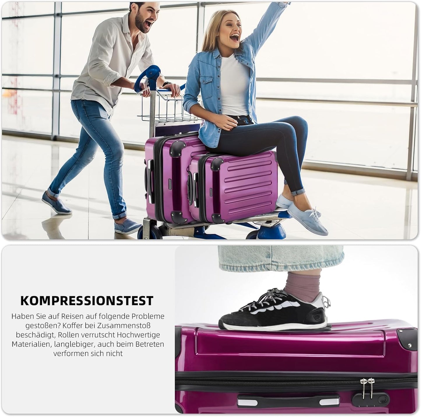 2048 Reisekoffer mit Zwillingsrollen, Lila / M