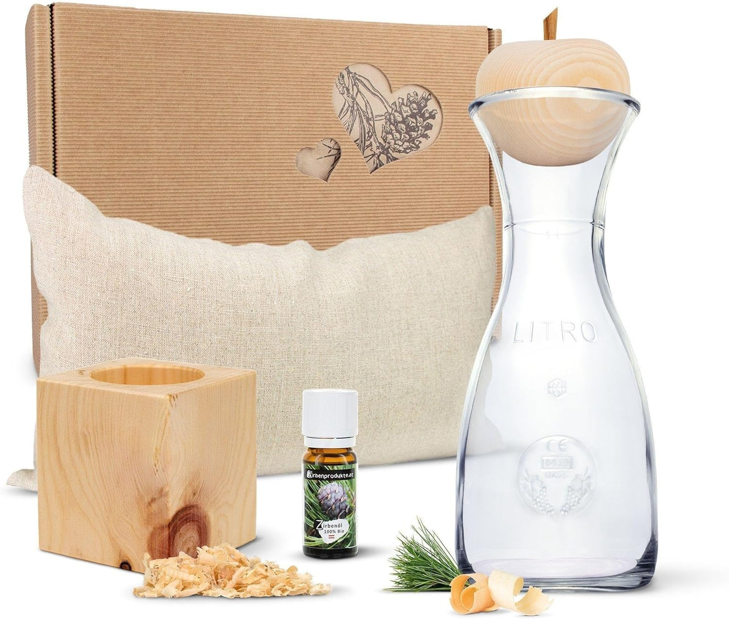 Bio-Zirbenkissen mit ZirbenWürfel-Set
