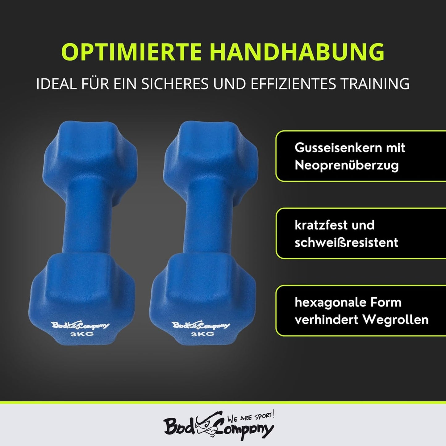 Kurzhanteln-Set, 2 x 3 kg, 2 x 3 kg 2er-Set