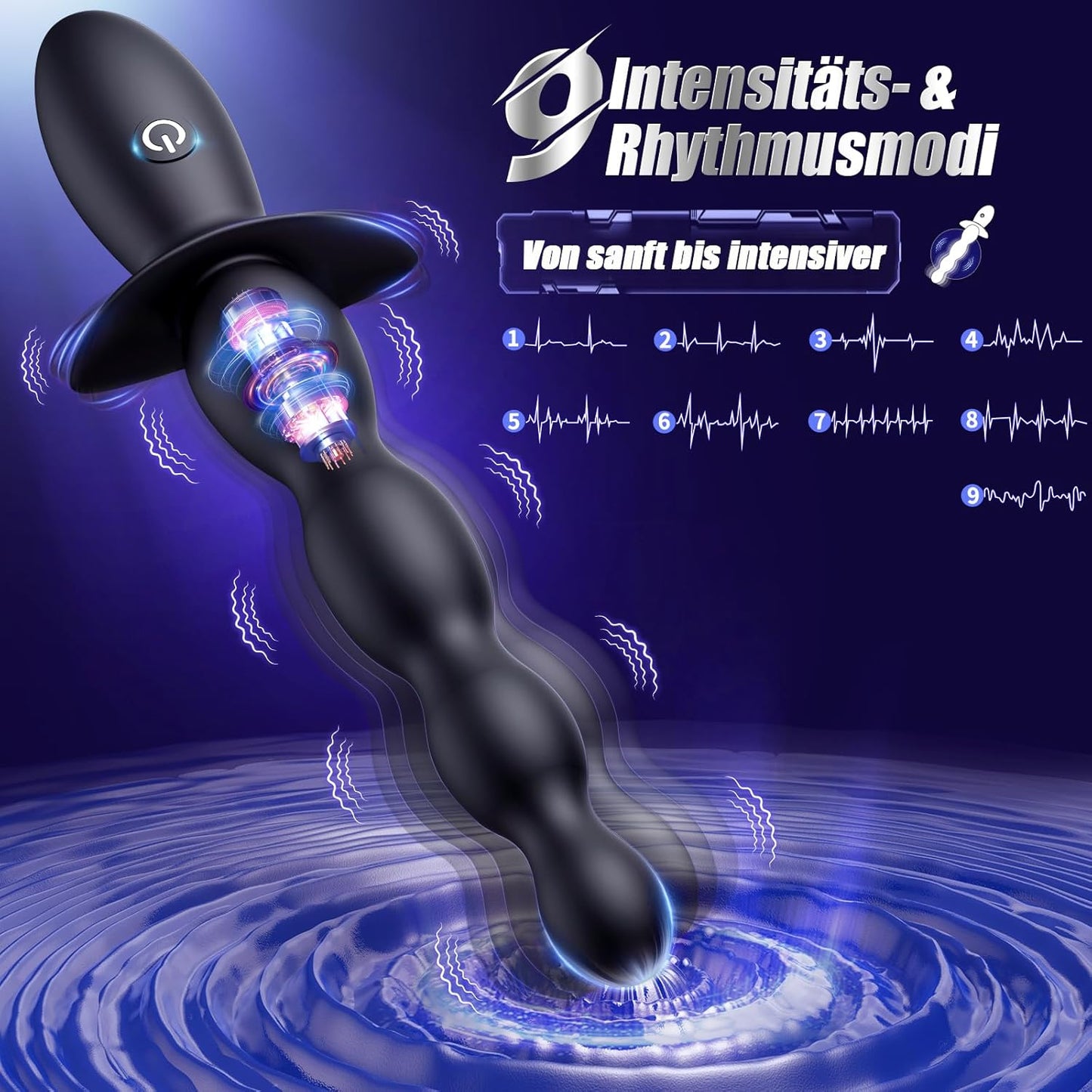 Analvibrator Plug mit 9 Vibrationen für Einsteiger