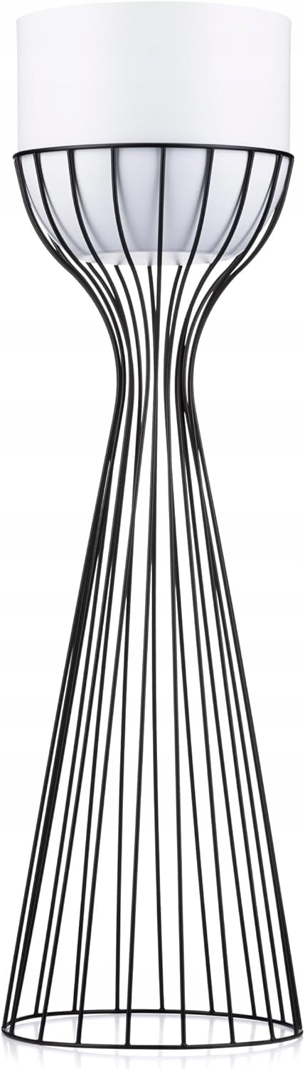 Blumenständer mit Blumentopf, 68 cm Schwarz - Weiss