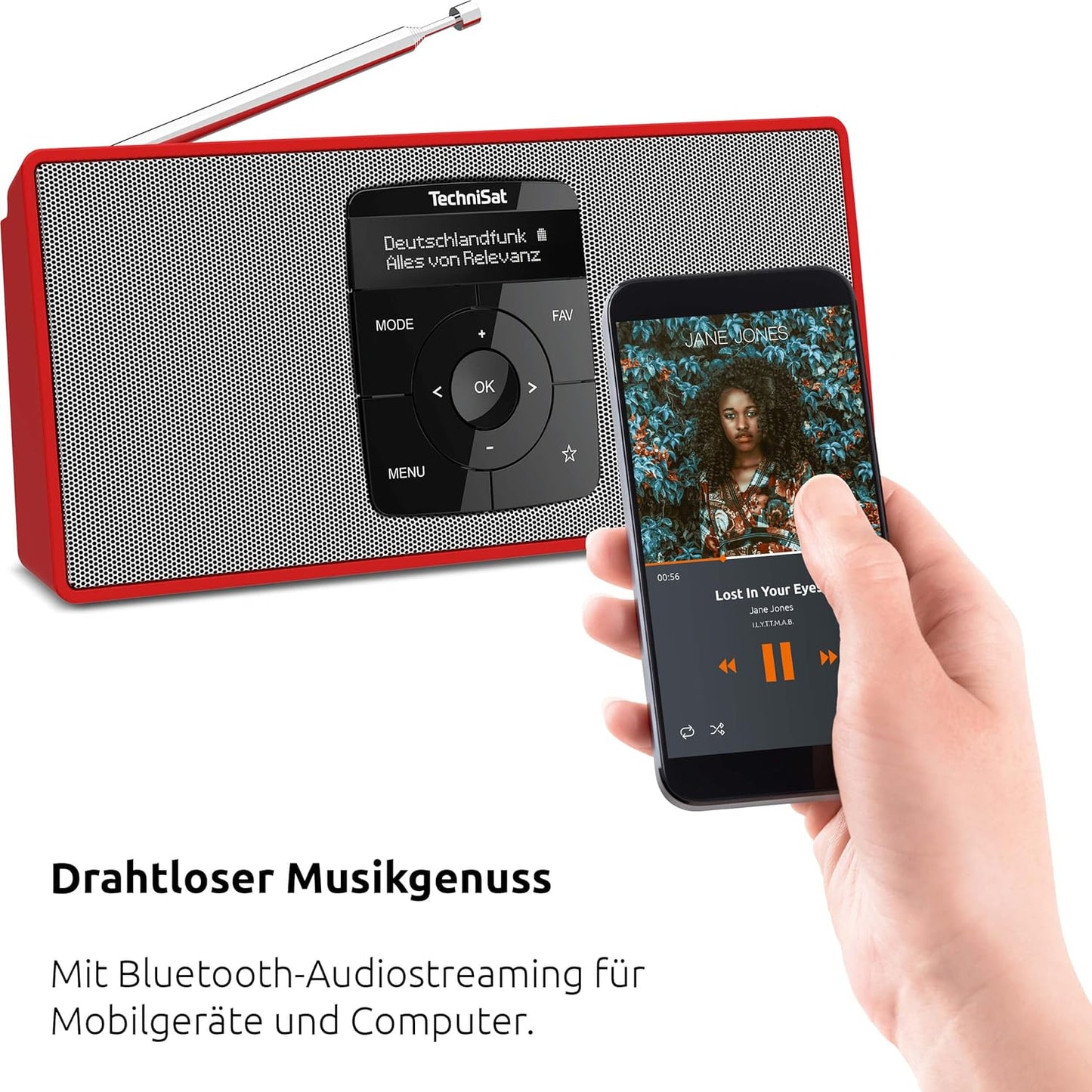 DigitRadio 2 S, Rot/Silber Stereo Single