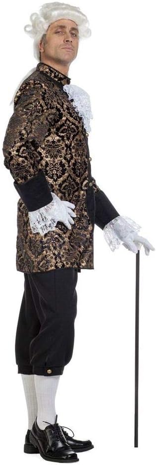 Herren Barock Rokoko Kostüm, 56 Schwarz/Gold/Weiss