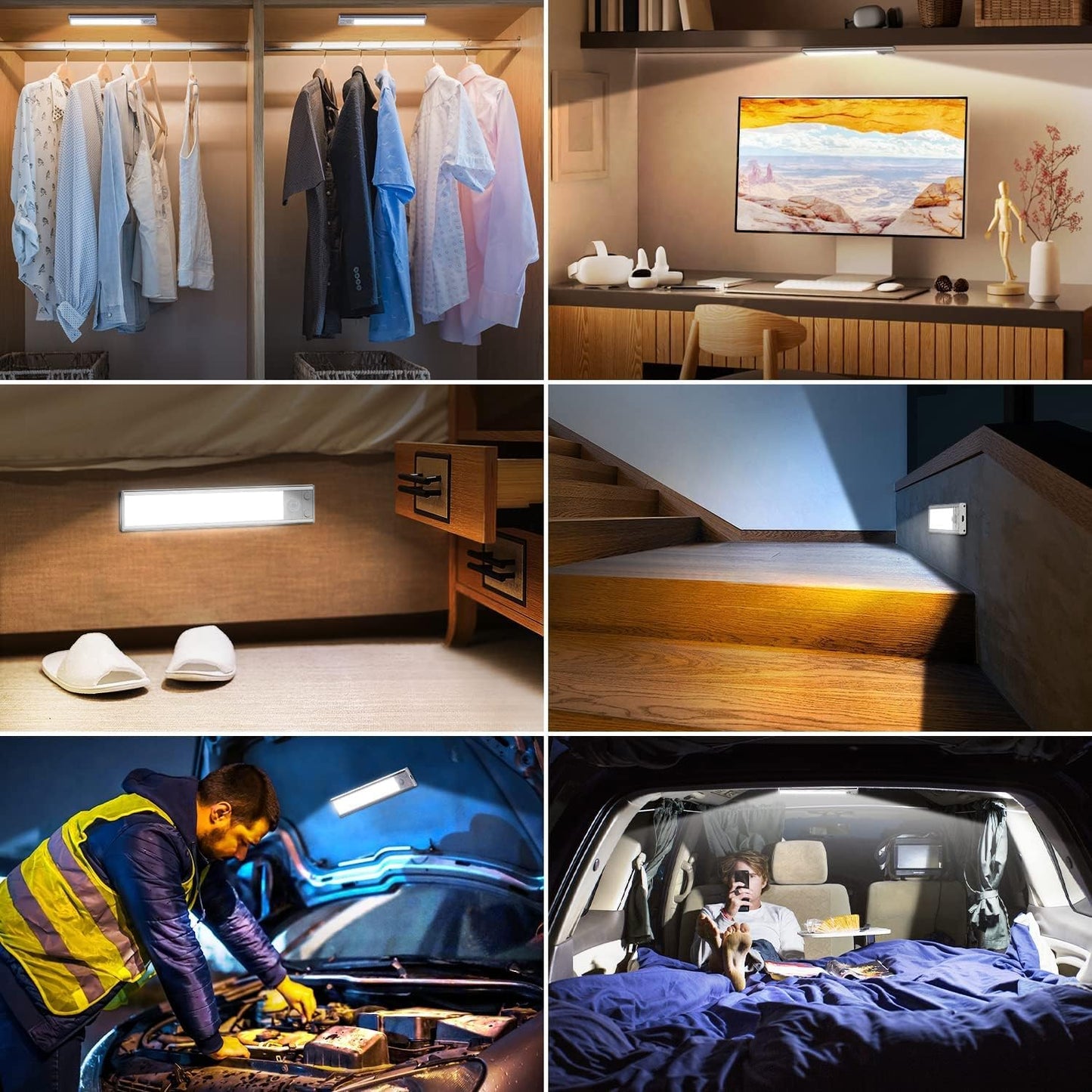 LED Unterbauleuchte mit Bewegungsmelder (2 Stück), 20.5CM*2 Weißes Licht