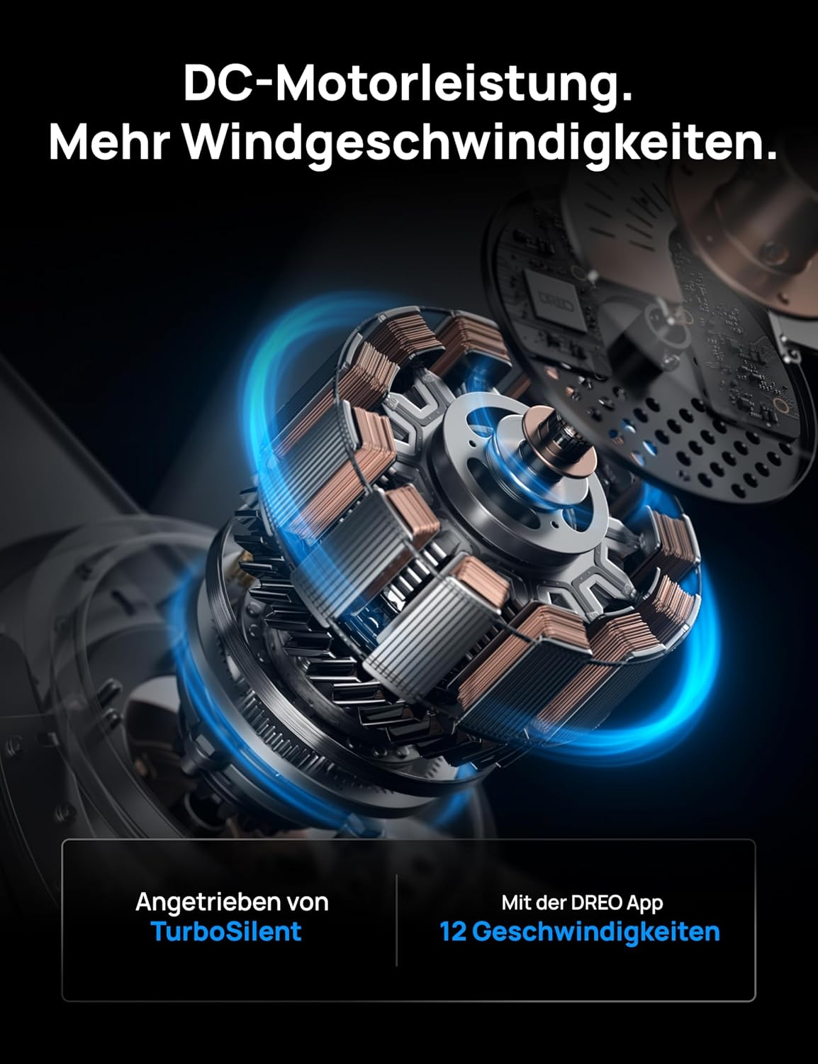 Deckenventilator mit Licht und Fernbedienung, Weisse Holzmaserung