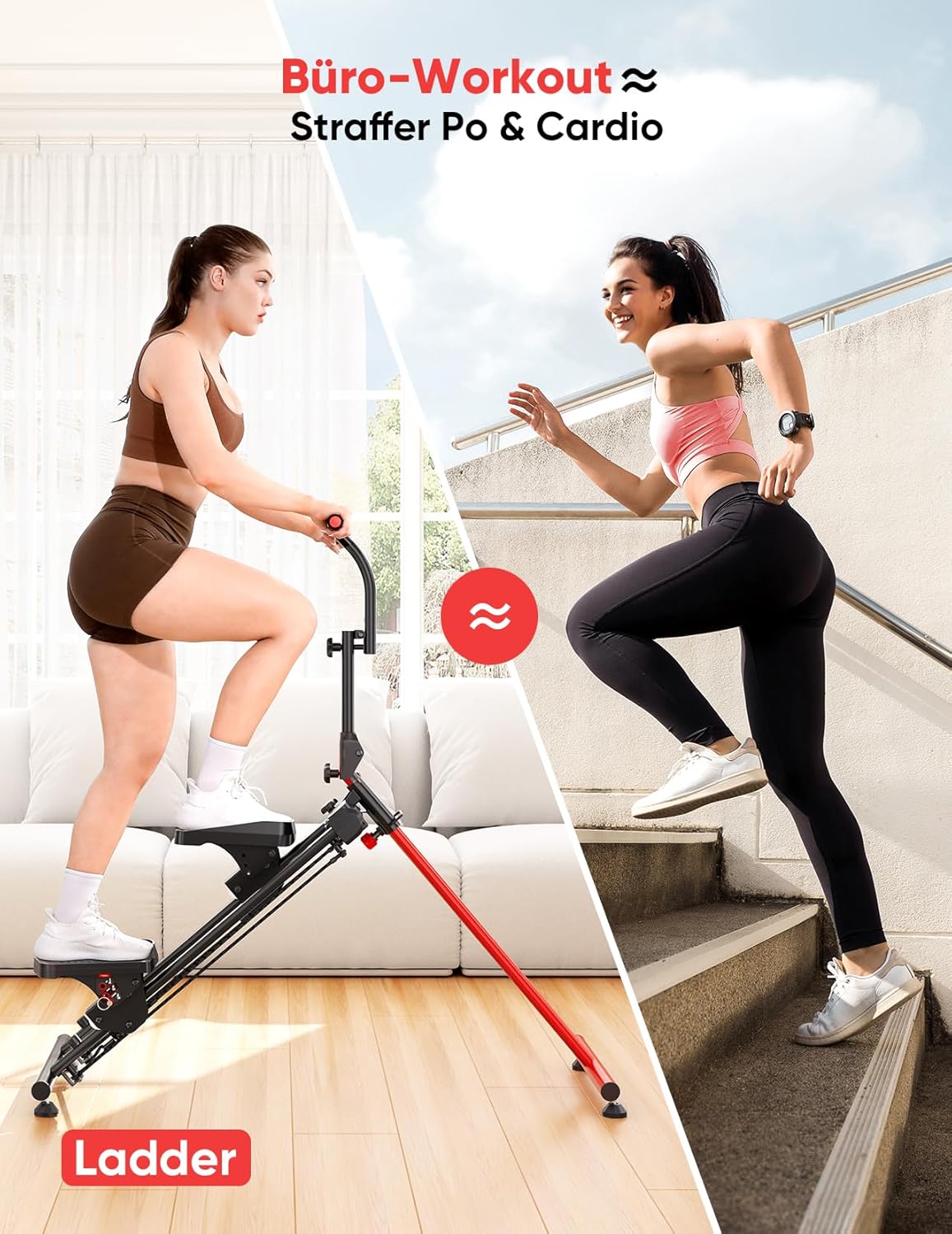 Treppenstepper mit 3 Workout-Modi & Ski-Funktion