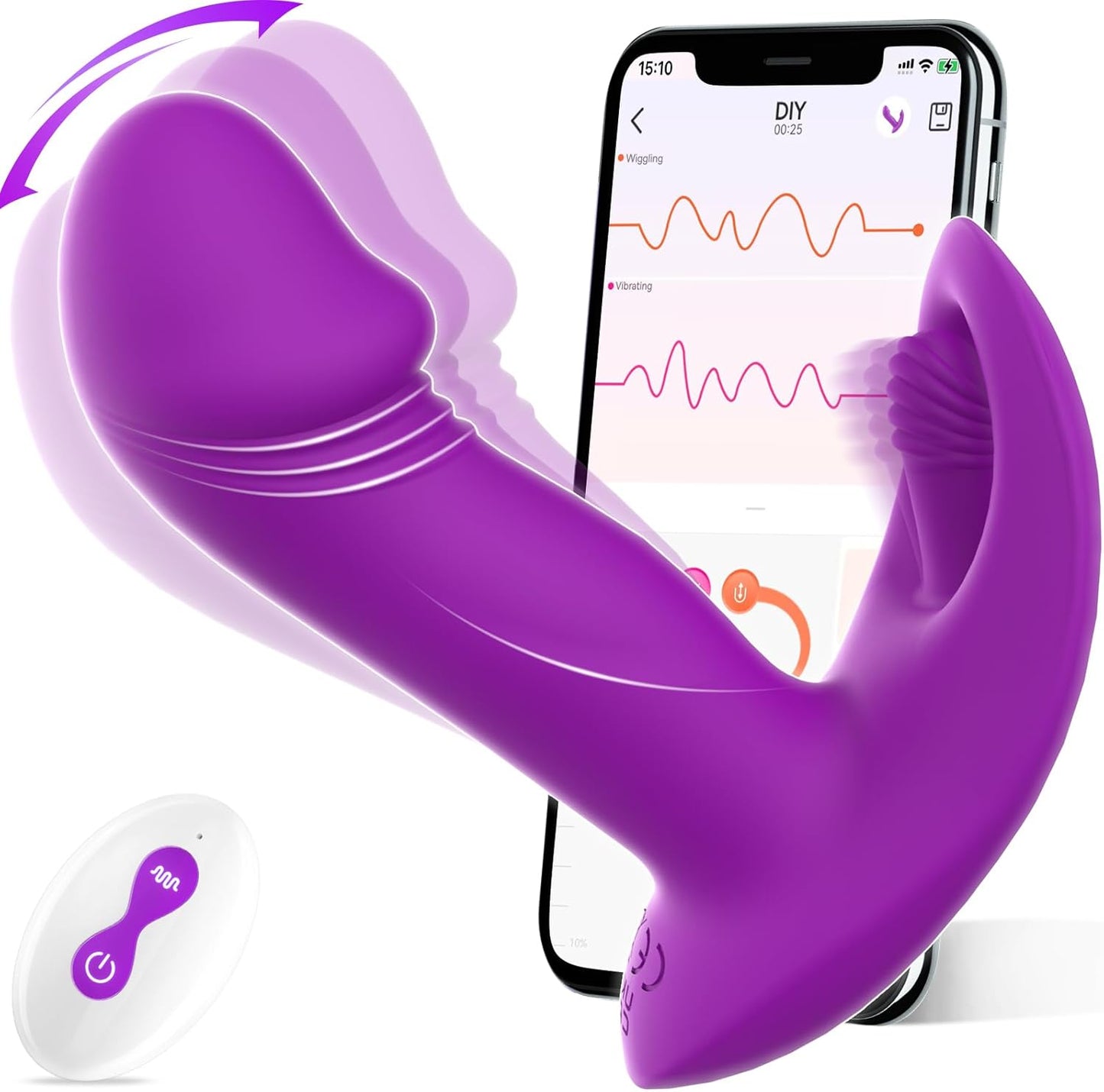 App-gesteuerter G-Punkt-Vibrator mit 9 Modi & Swing-Stossfunktion, Lila