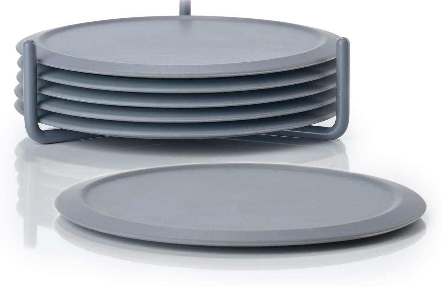 Glasuntersetzer, 6 Stück, Diameter 10 cm, Height 3.1 cm Cool Grey
