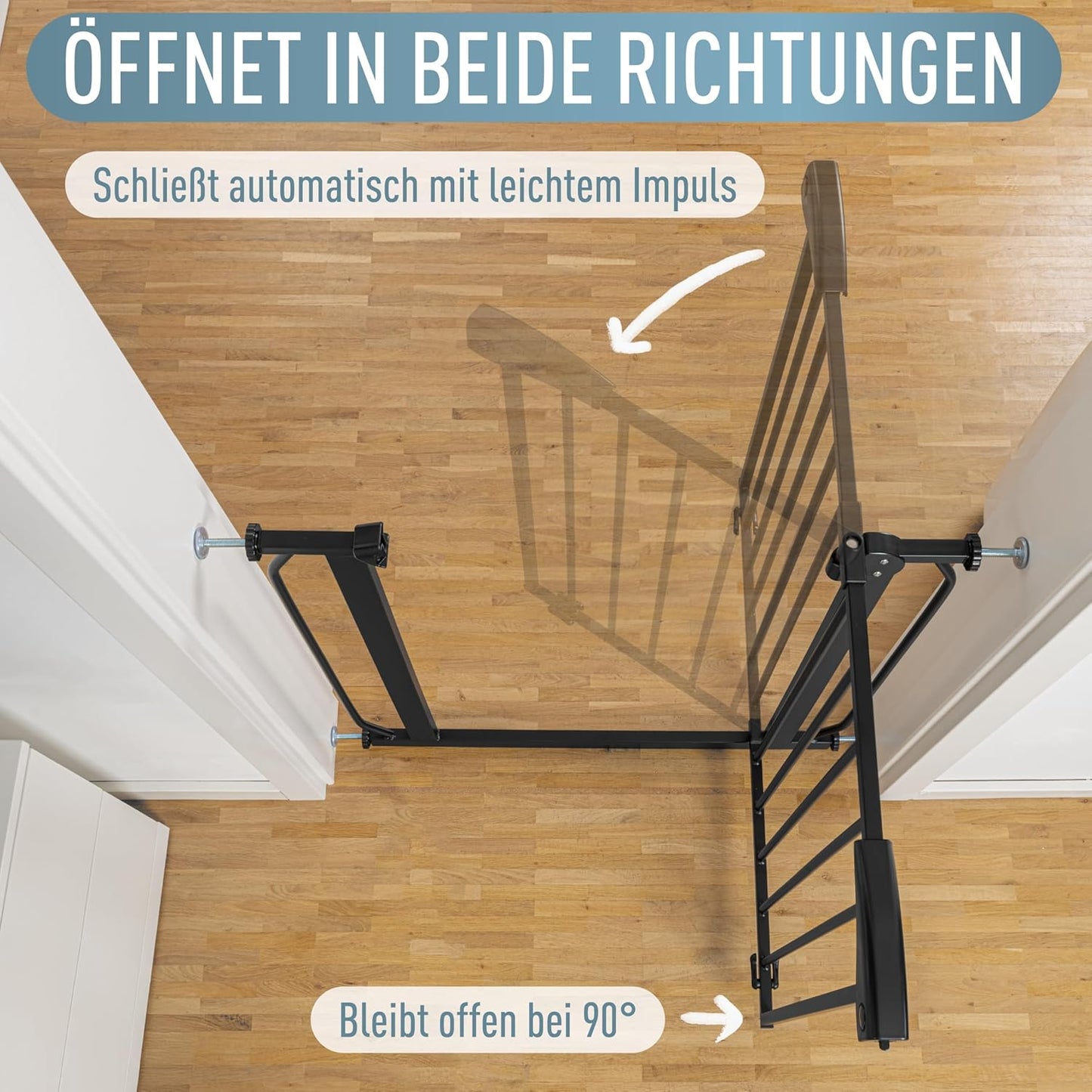 Treppenschutzgitter Berrin, 75-85 cm, ohne Bohren, 75 - 85 cm