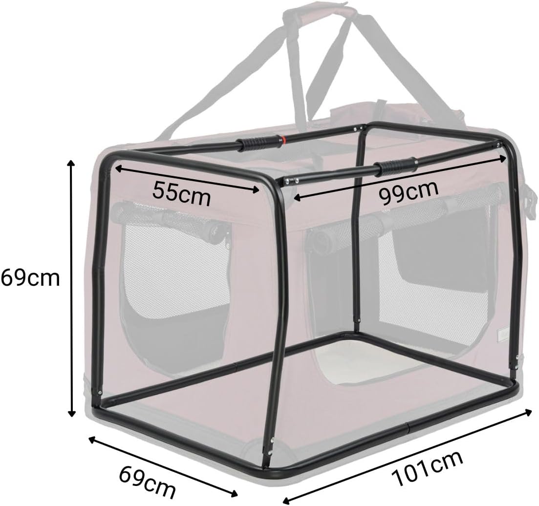 Faltbare Hundetransportbox, Dunkelrot 6 - XXXL: 101x69x70 cm