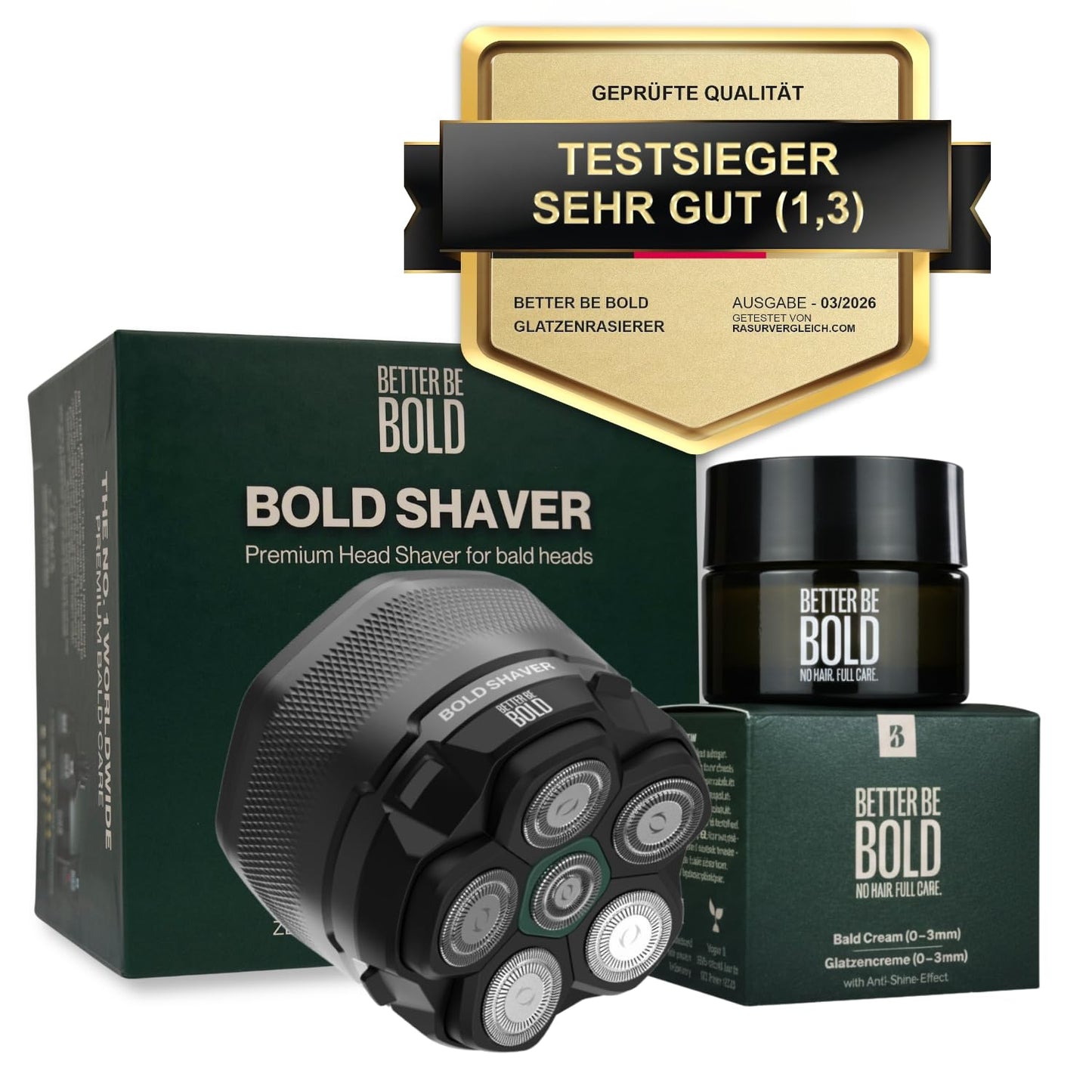 Glatzenrasierer & Creme Anti-Shine Set