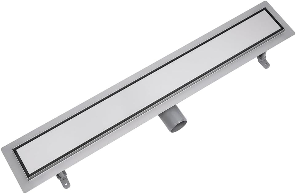 Duschrinne Komplettset mit Siphon und Haarsieb, 50 cm