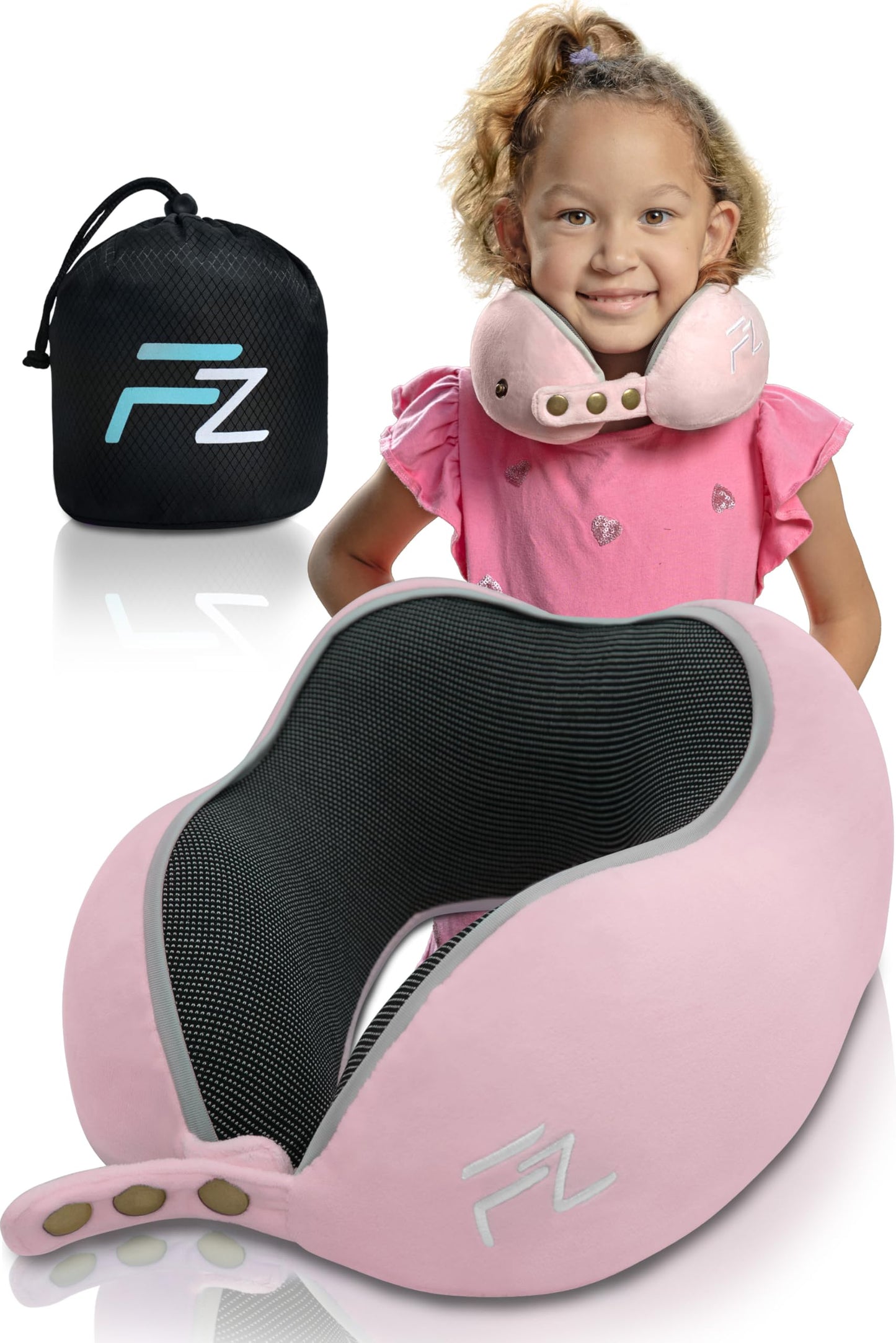 Einstellbares Kinderreisekissen, 4.2. Comfy Kids S - Rosa