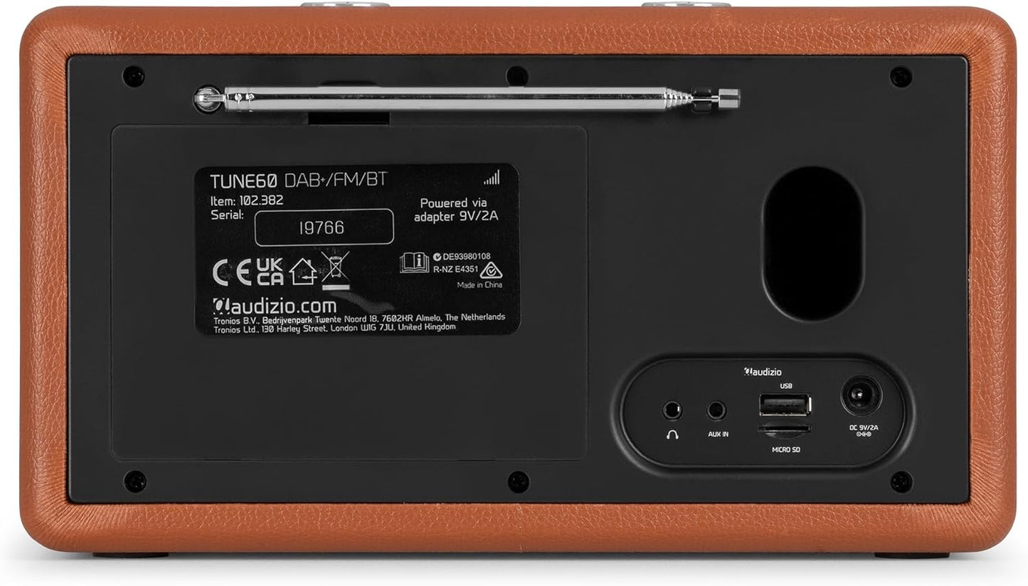Leder Vintage DAB+ Radio, Braun