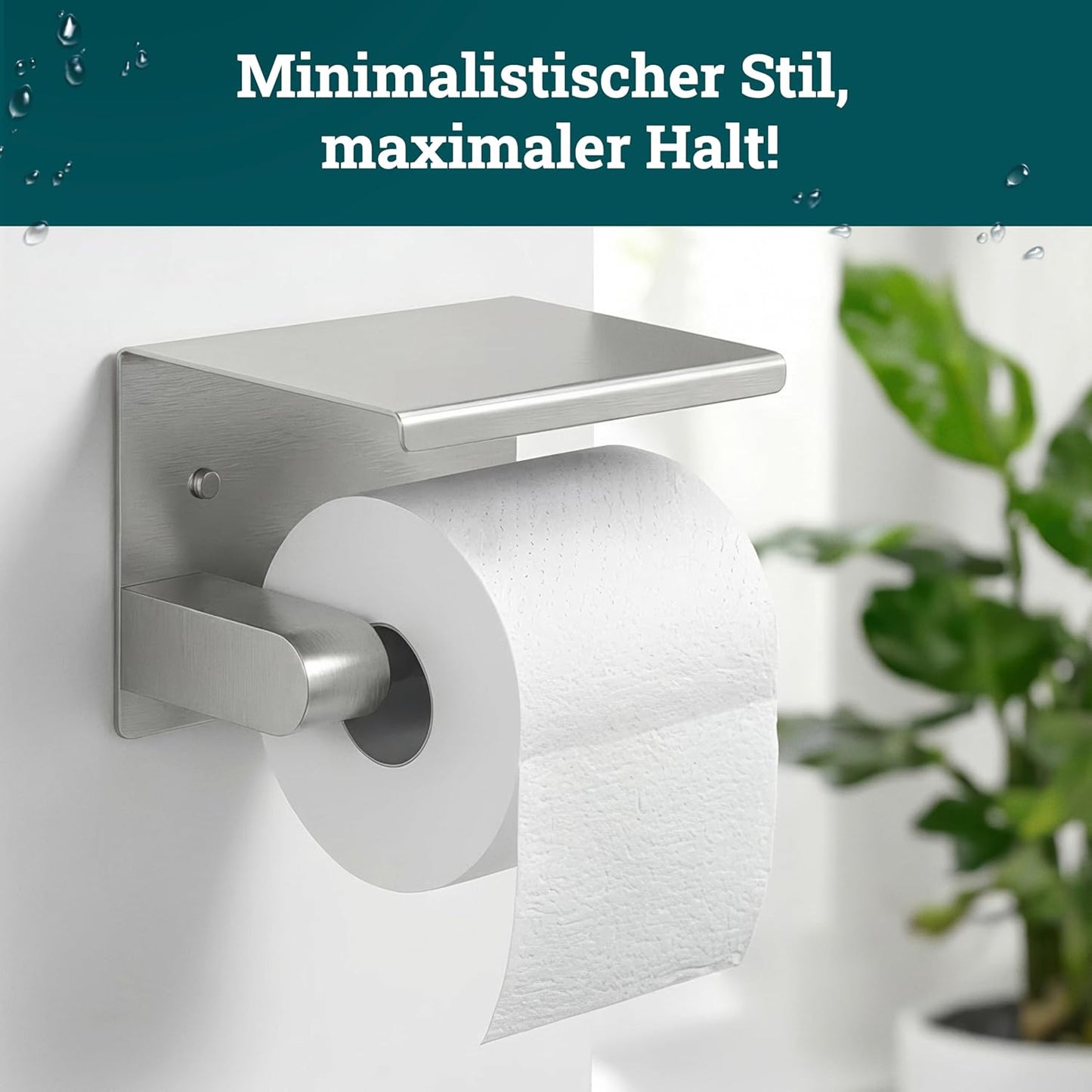 Toilettenpapierhalter ohne Bohren, Edelstahl Gebürstet Edelstahl