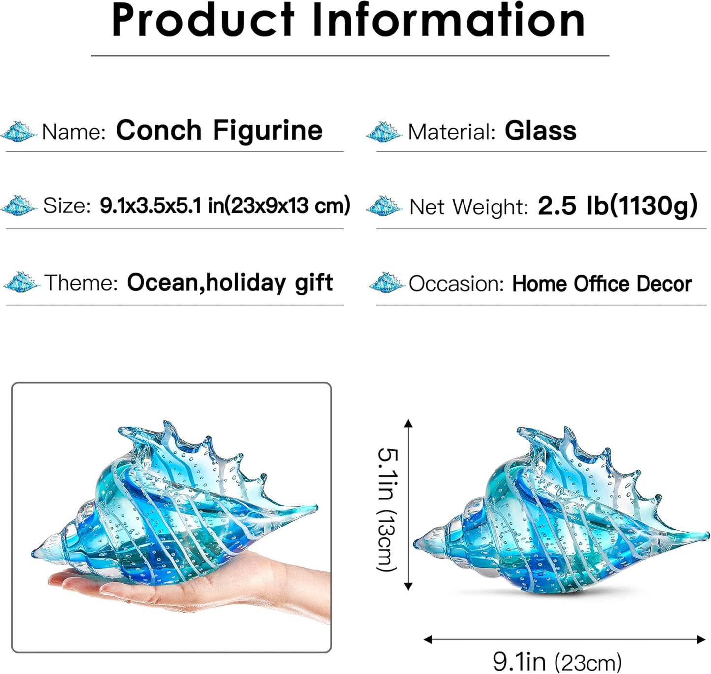 Glasmuschelfigur Conch 2, Conch 2