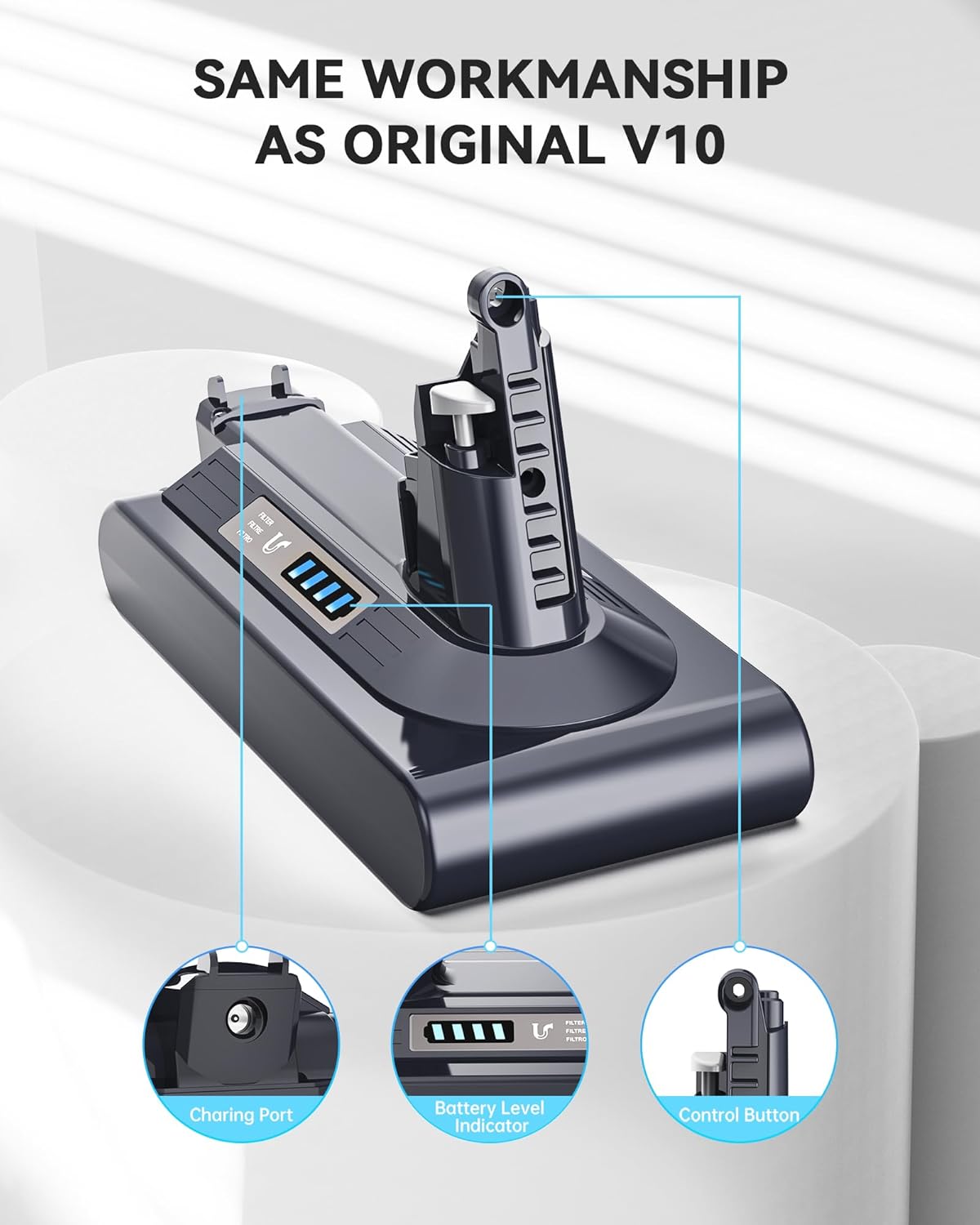 Ersatzakku für Dyson V10 Staubsauger, V10 6.5Ah