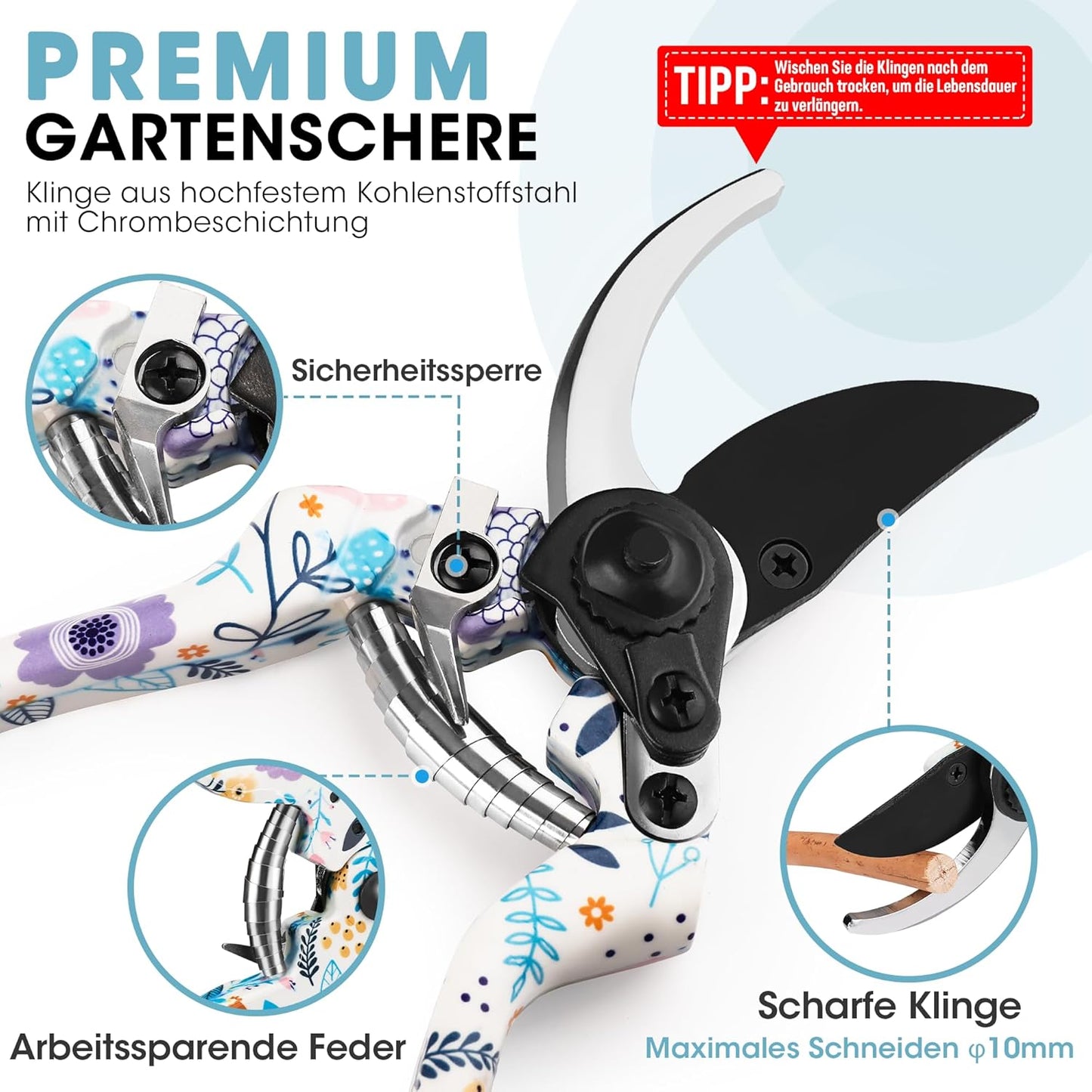 Gartengeräte Set 4-tlg., Weiss
