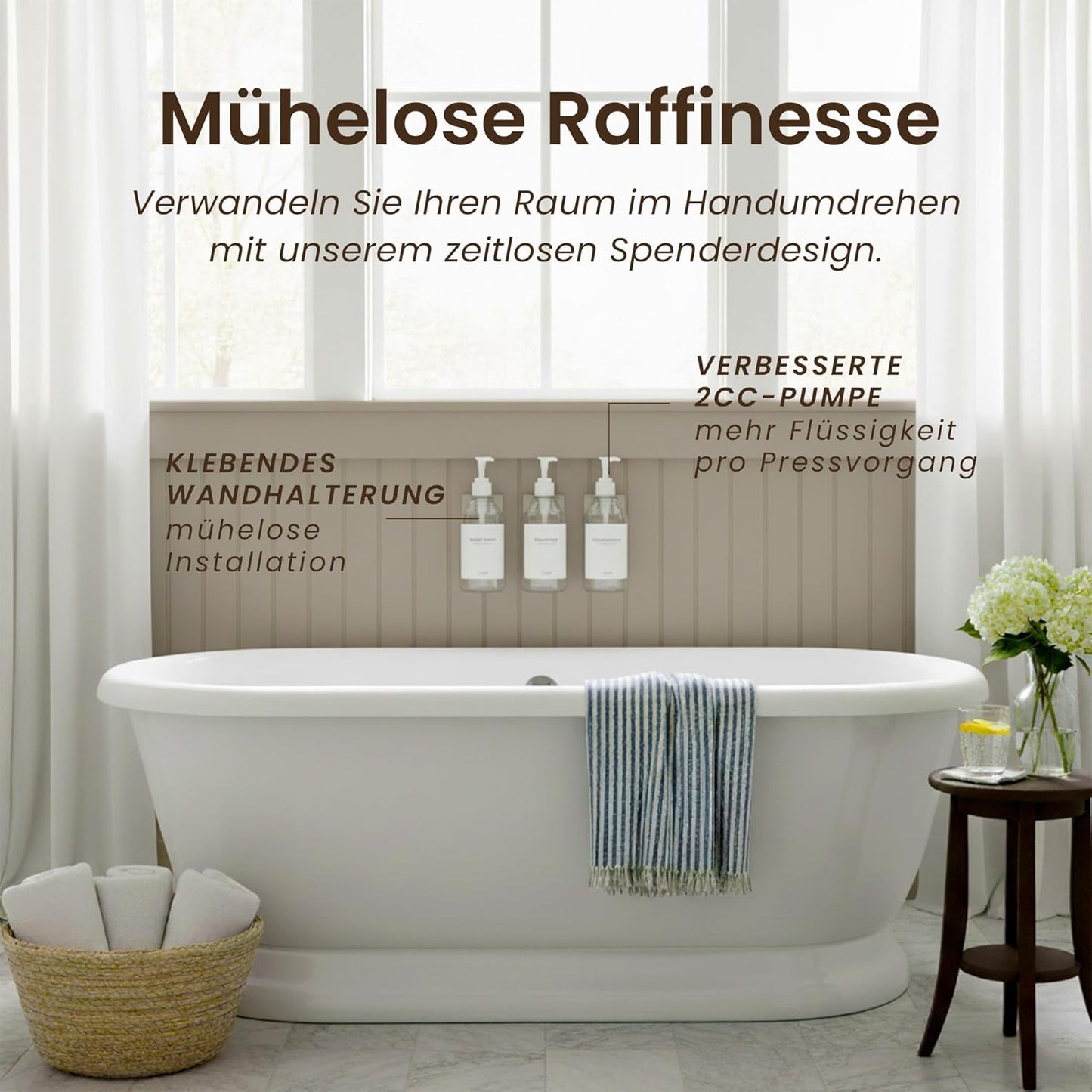 Seifenspender-Set zur Wandmontage, Klares 3er-set