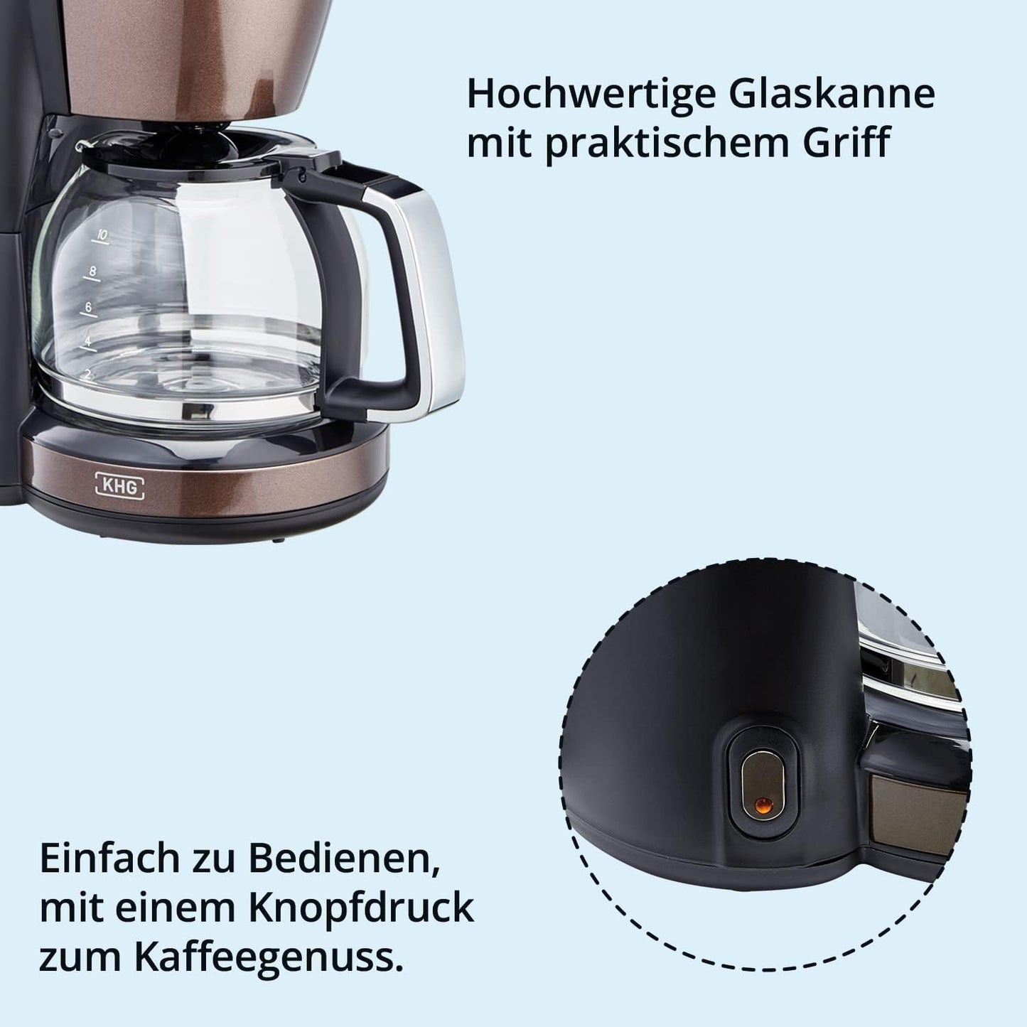 Kaffeeautomat KA-123 mit Glaskanne für 10 Tassen