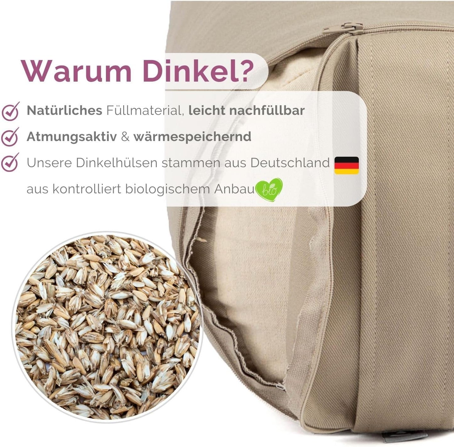 Yoga Bolster Eco, light taupe