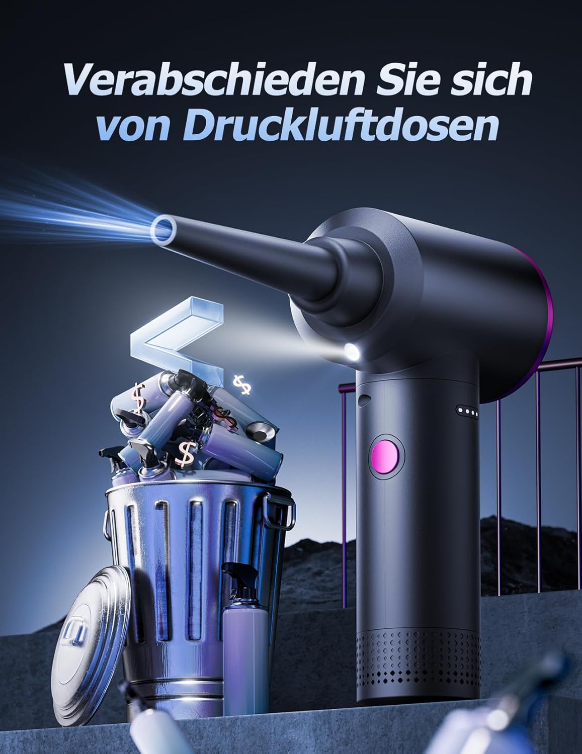 Elektrisches Druckluftgebläse AD36 mit Akku und LED-Licht, AD36