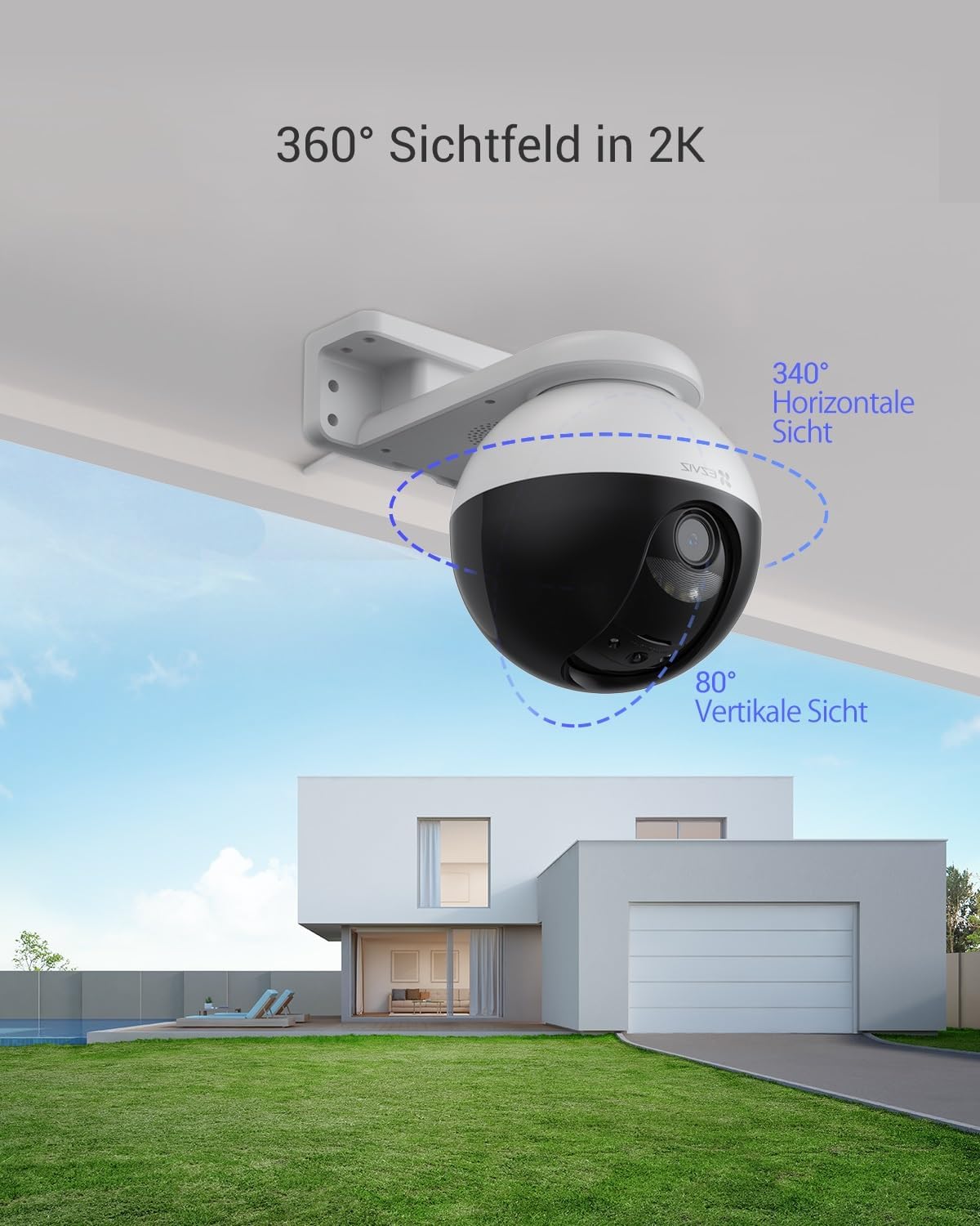 Outdoor Kamera mit KI-Personenerkennung C8W Pro, Black